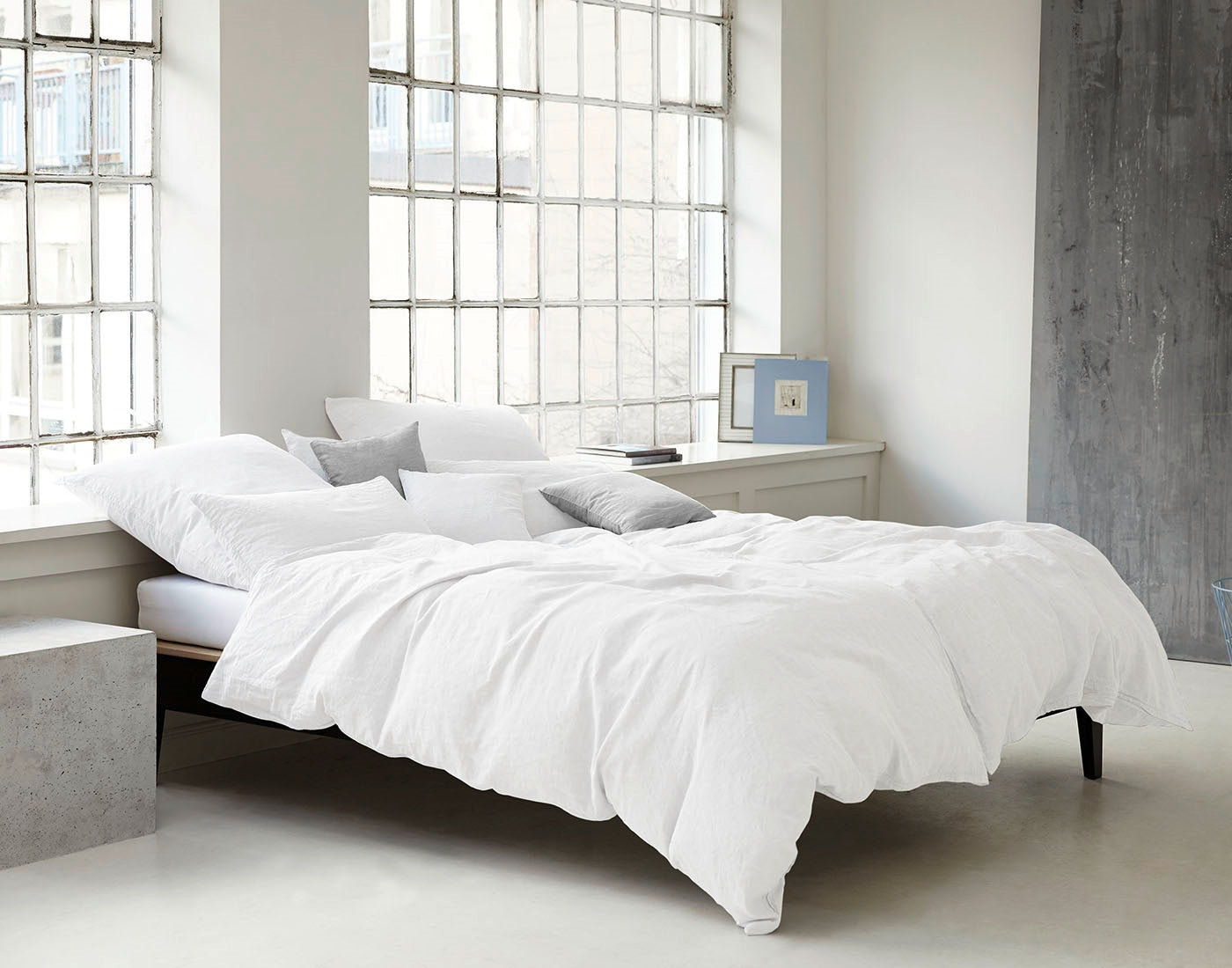 Halbleinen Bettwäsche Breezee Weiß Schlafzimmer