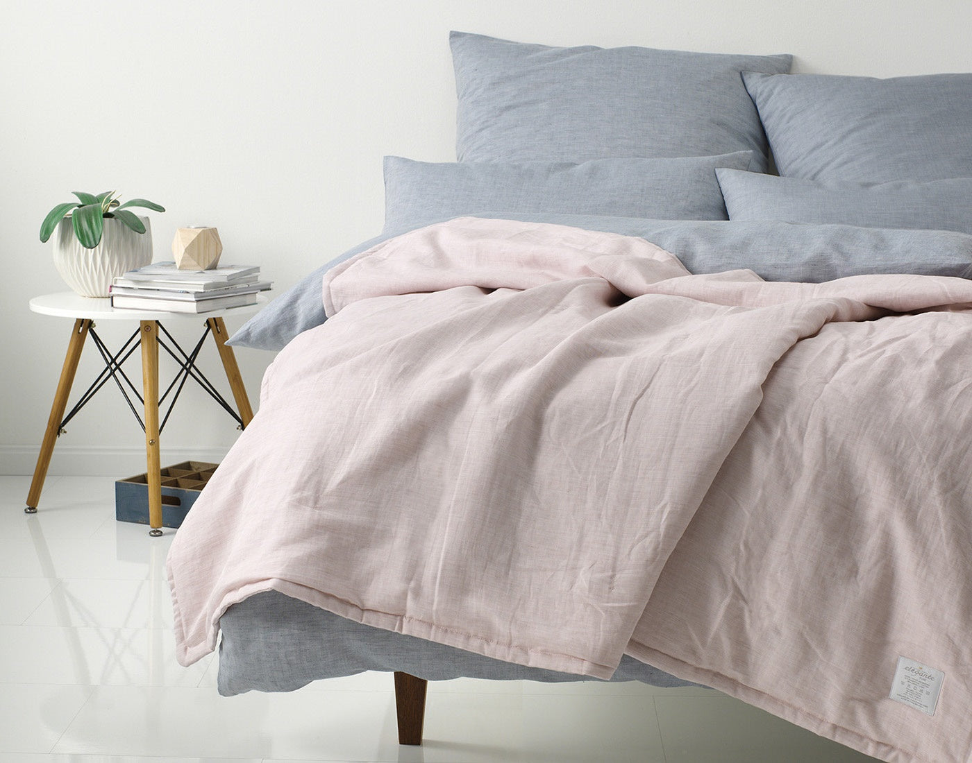 Halbleinen Plaid Breezee Rosa Schlafzimmer