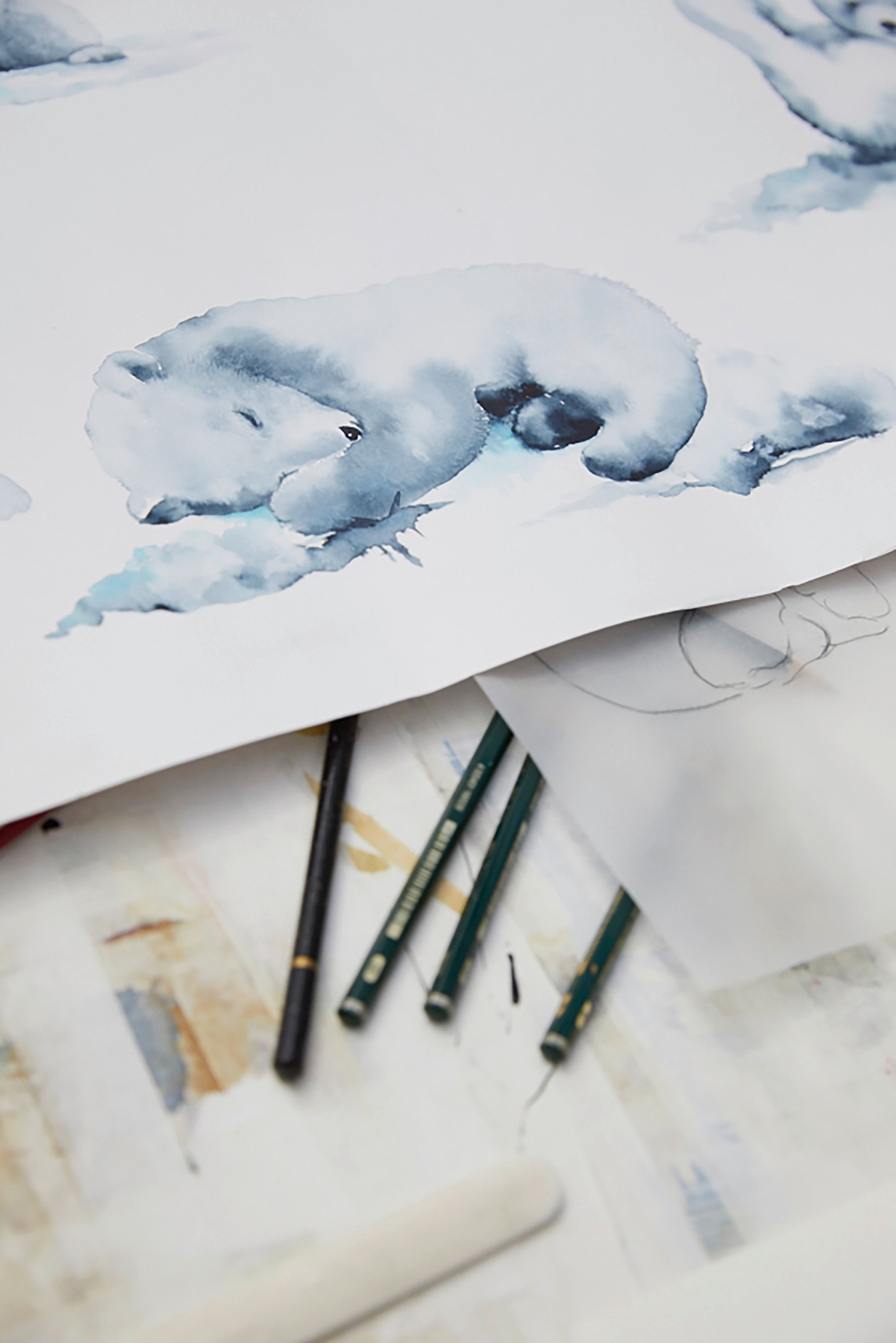 Bettwäsche Design erste Skizzen 2000x3000 Tiermotiv Eisbär