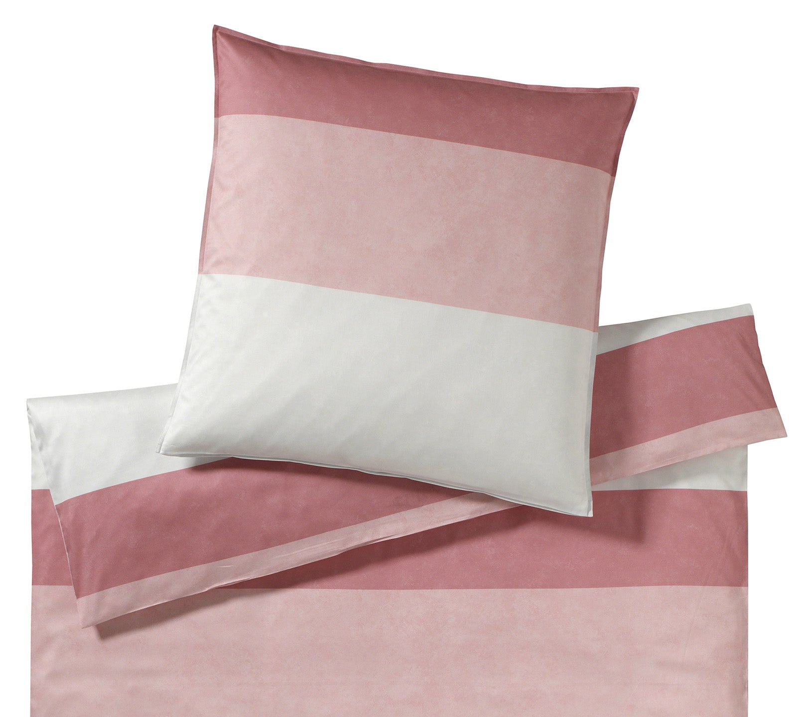 Satin Bettwäsche Riverside Rose Streifen Freisteller #farbe_Rose