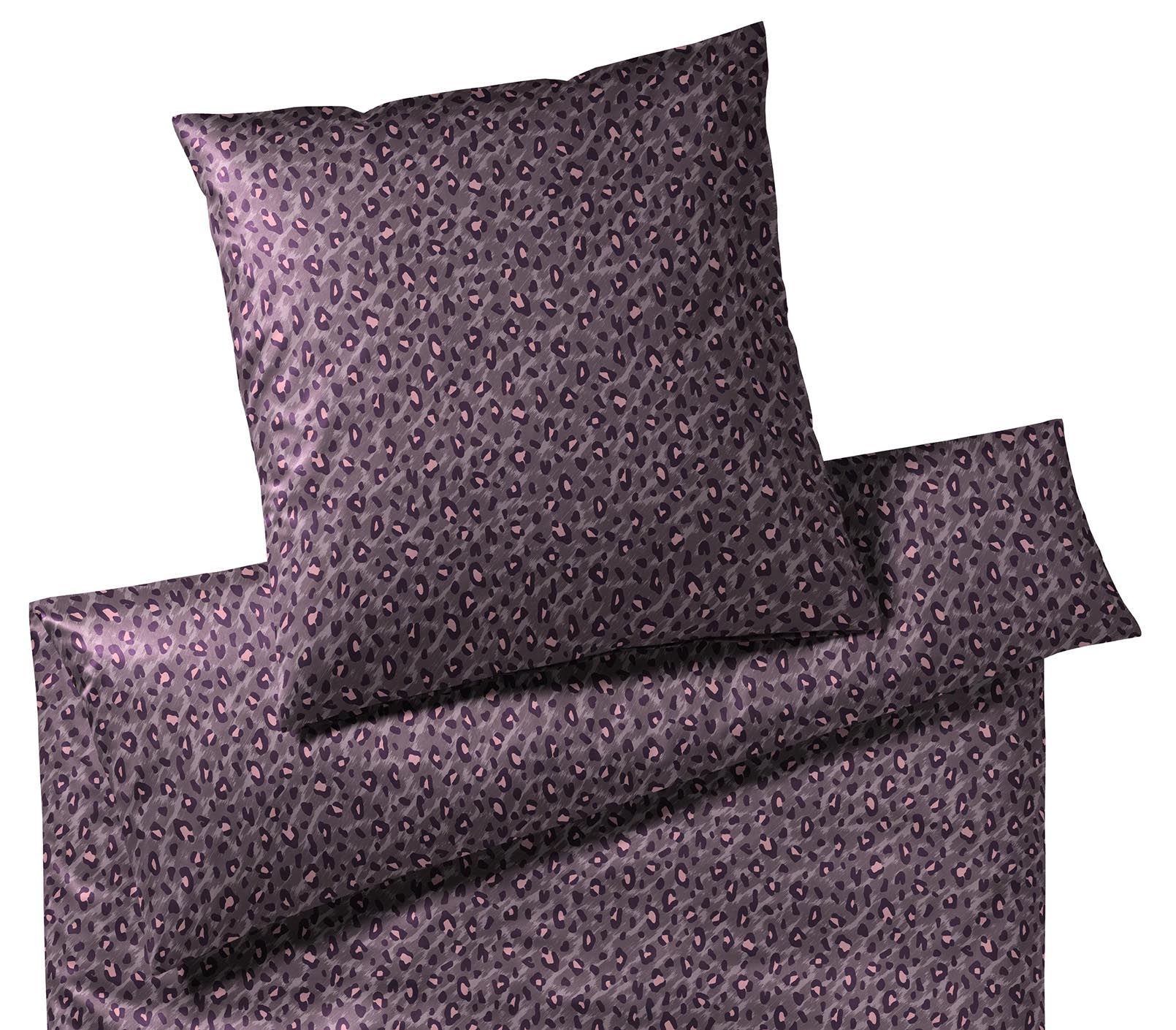 Satin Bettwäsche Wild Thing Leomuster Cassis Freisteller #farbe_Wild Thing Cassis