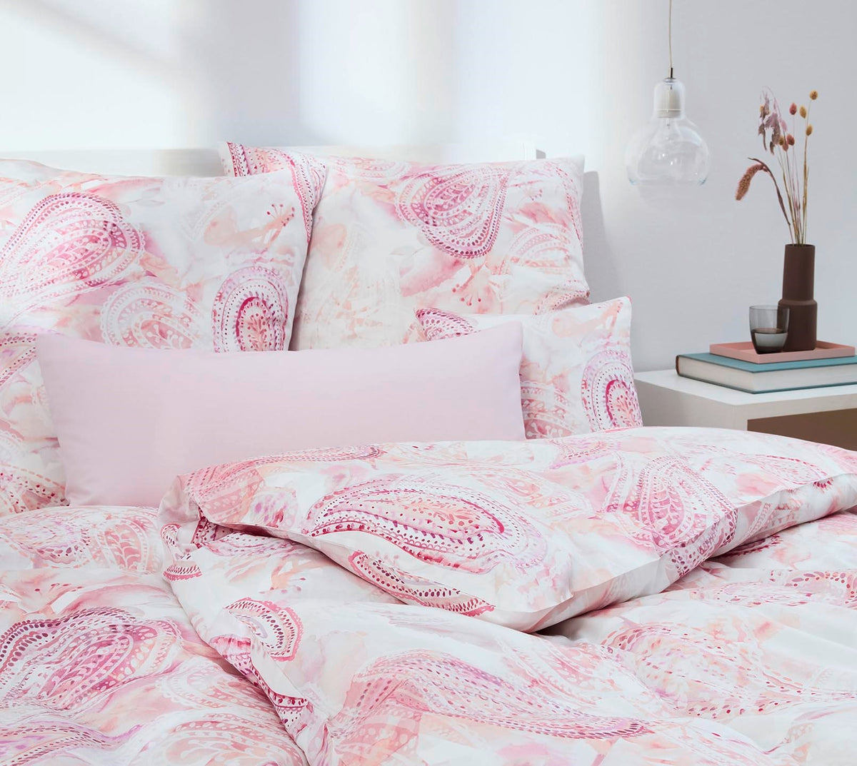 Satin Bettwäsche Levante Paisleymuster Rosa Schlafzimmer #farbe_Malve