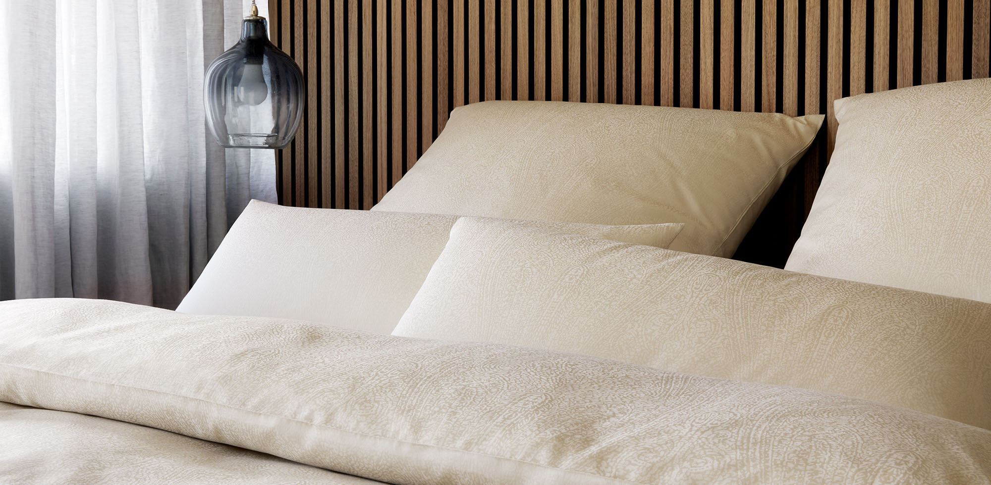 Jacquard Bettwäsche Paisley mit Muster Natur Schlafzimmer