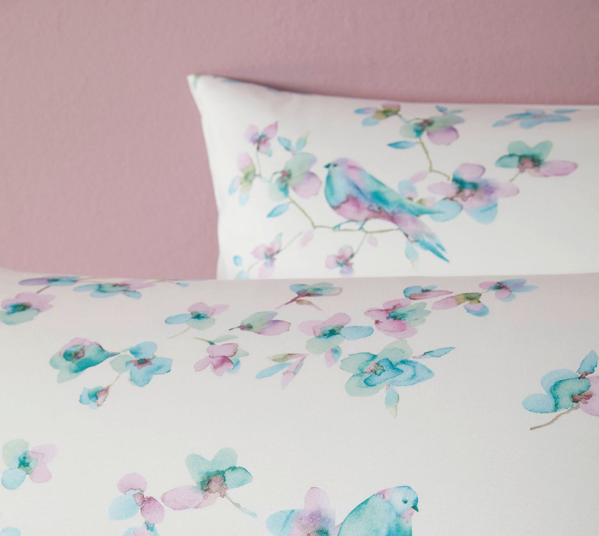 Jersey Bettwäsche Birdie Jersey in Grün Blüten Detail #farbe_Birdie Jersey Green