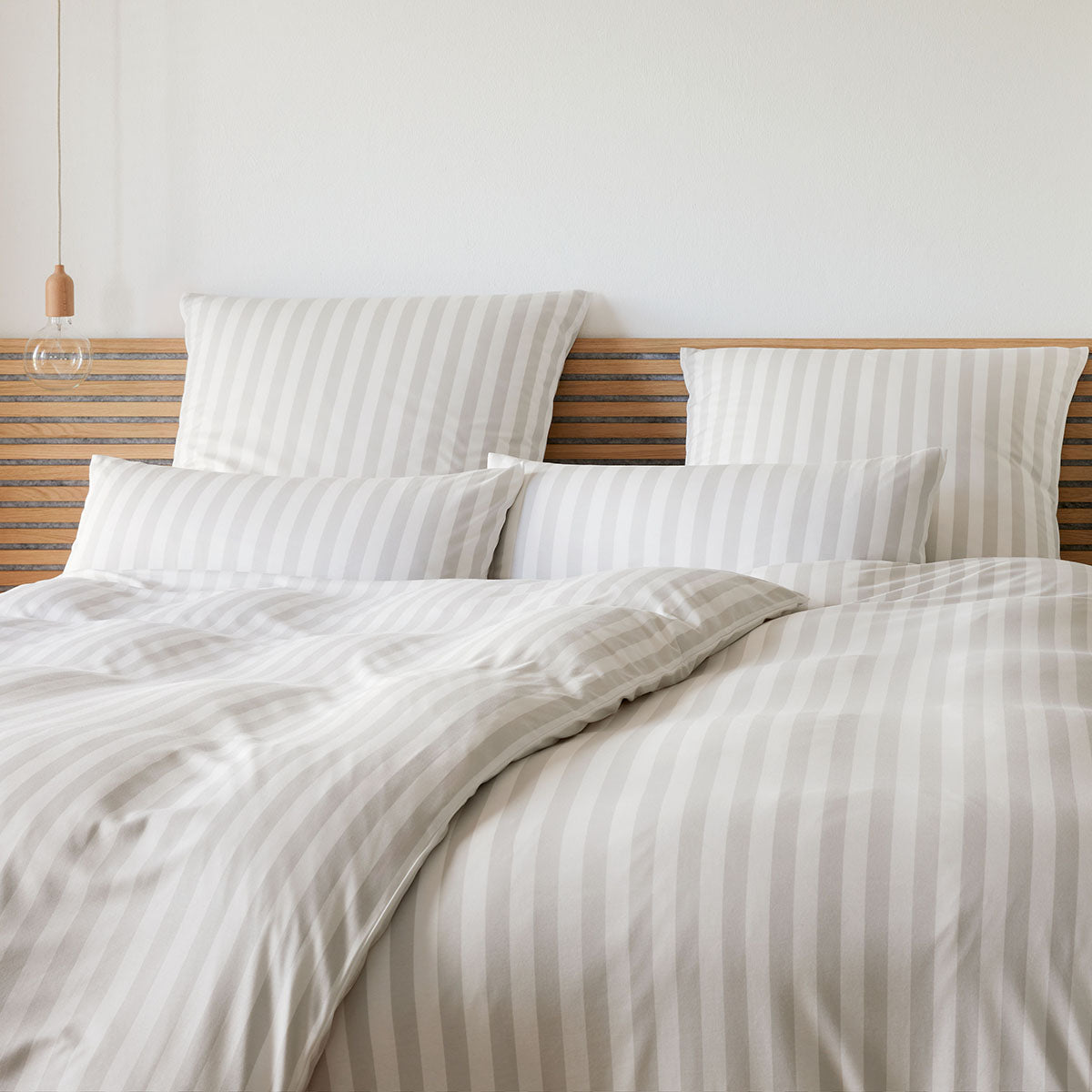 Jersey Bettwäsche Straight Streifen Uni Schlafzimmer