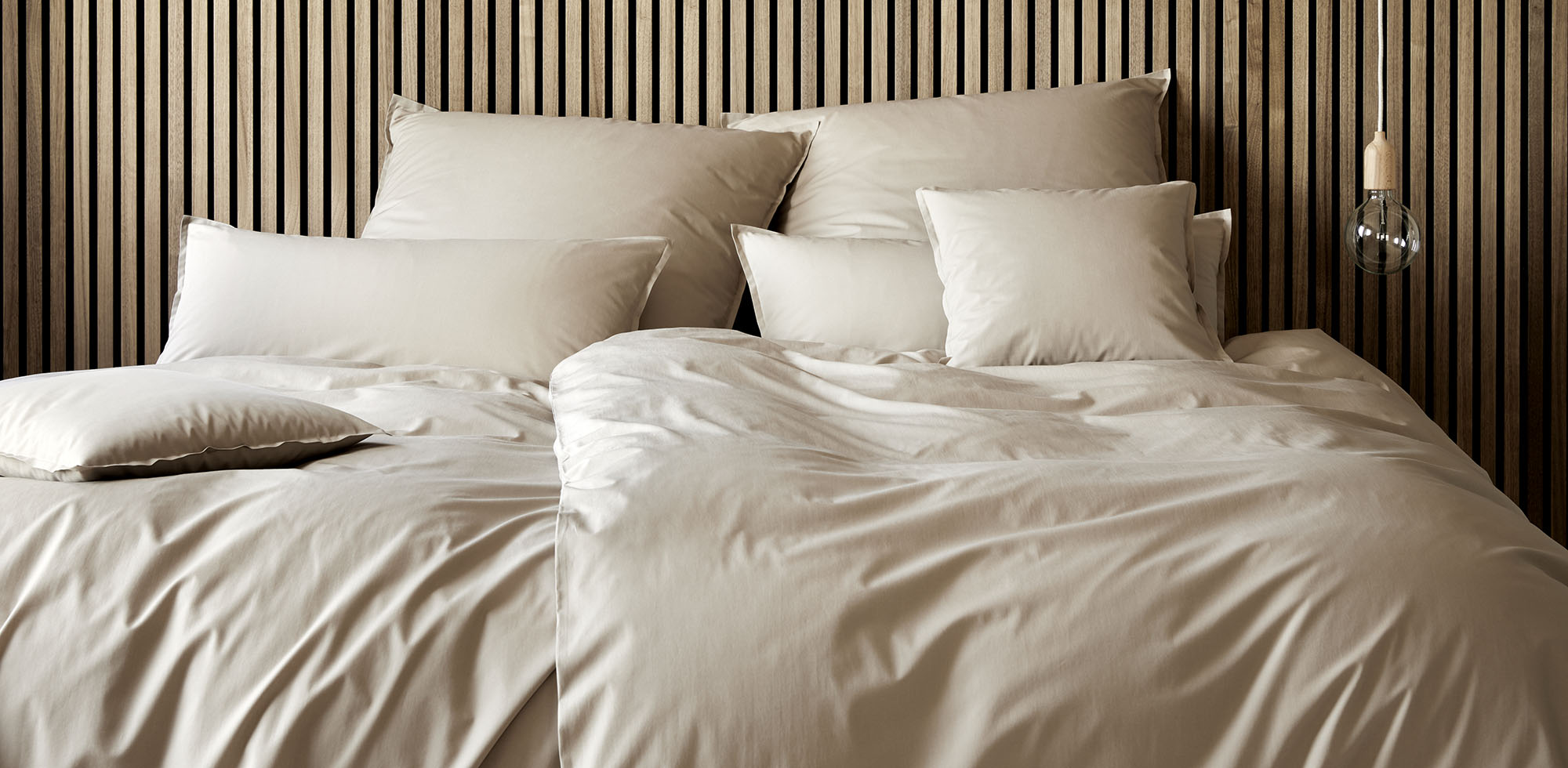 Washed Cotton Bettwäsche beige Unifarben