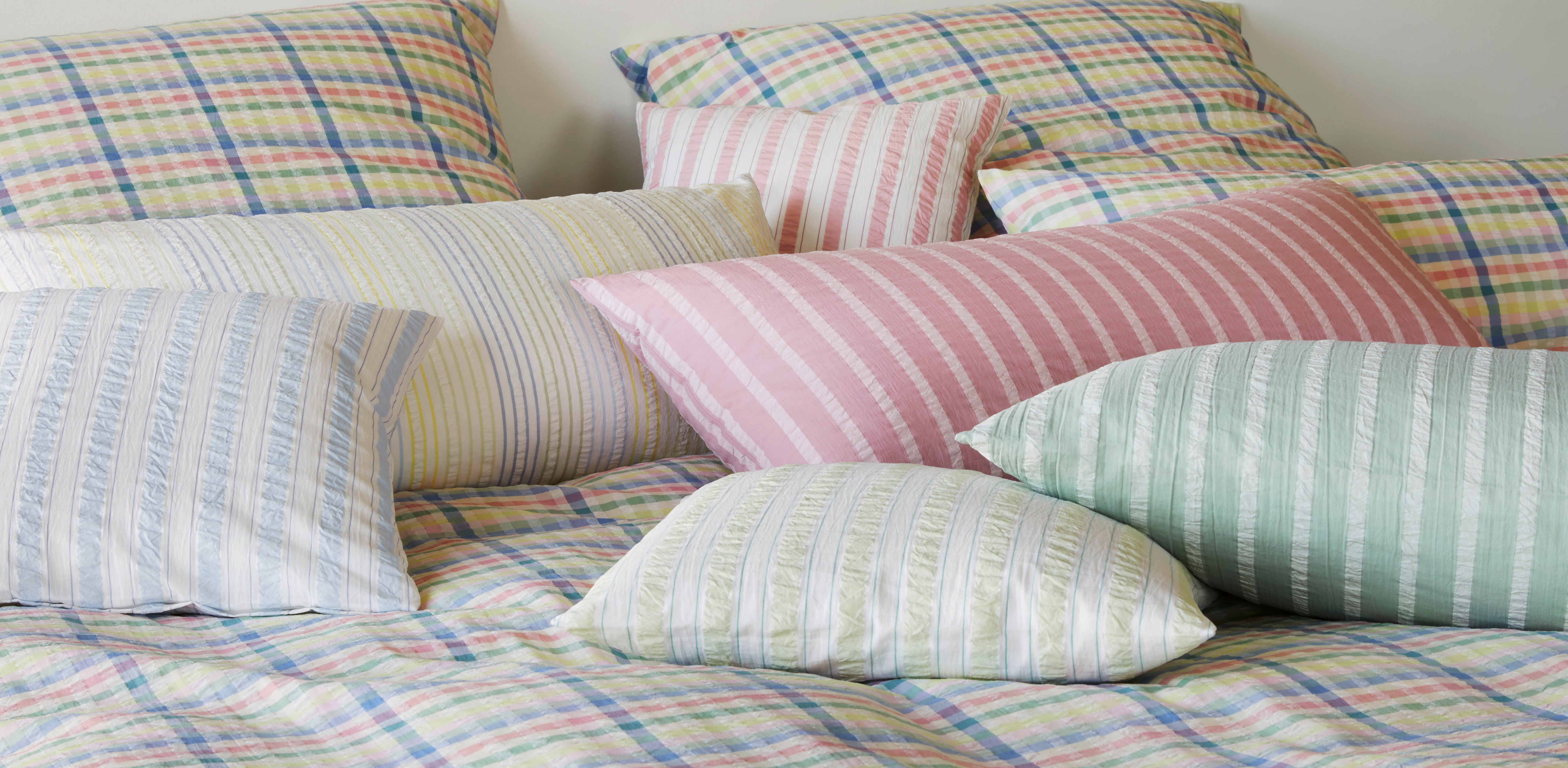 Webseersucker Bettwäsche Mustermix Karo Streifen