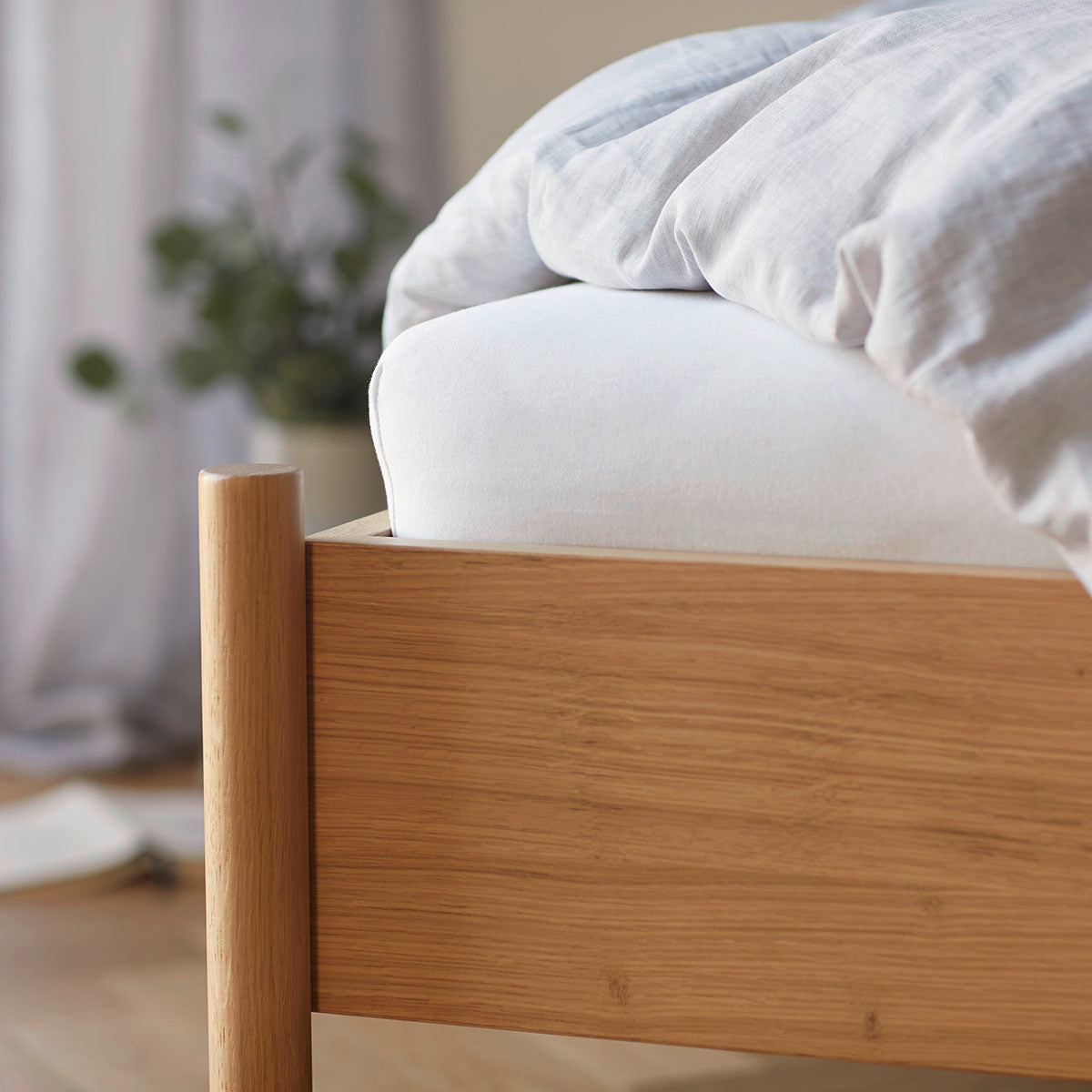 Spannbettlaken Jersey Weiß Schlafzimmer