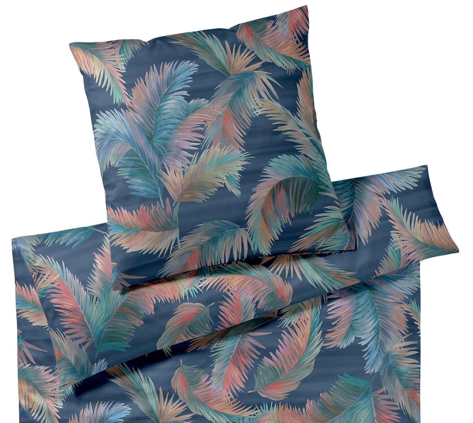Bambus Satin Bettwäsche Copacabana in Blau Freisteller #farbe_Copacabana Dunkelblau