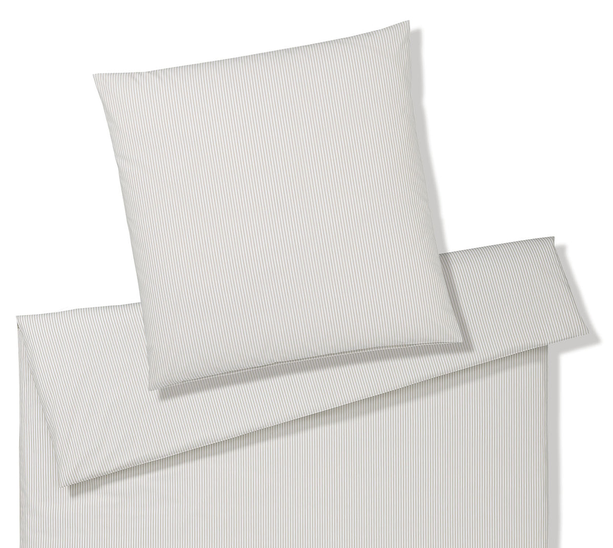Bettwäsche aus Perkal Classico in Beige Streifen Freisteller #farbe_Classico Clay
