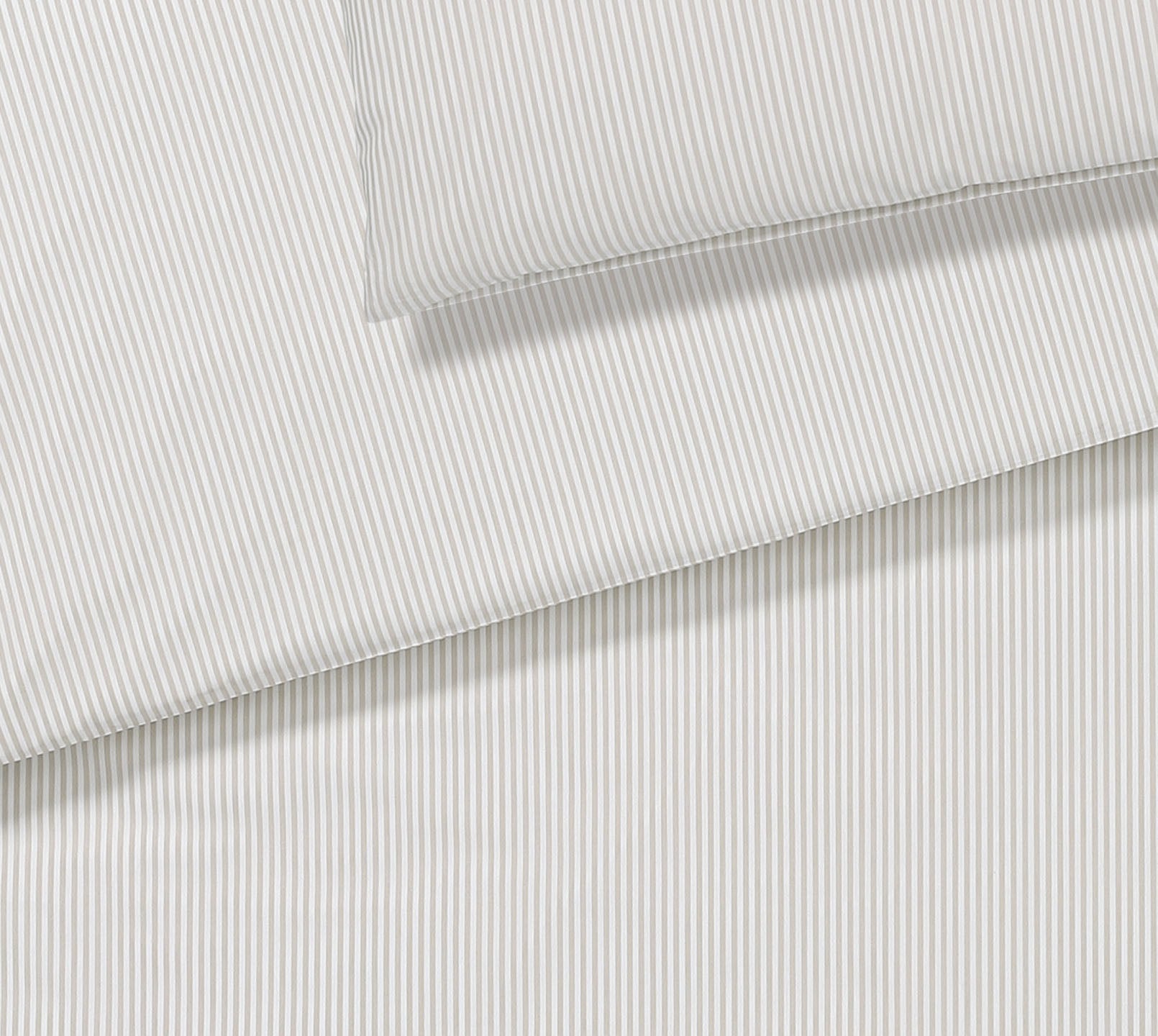 Bettwäsche aus Perkal Classico in Clay Streifen Struktur #farbe_Classico Clay