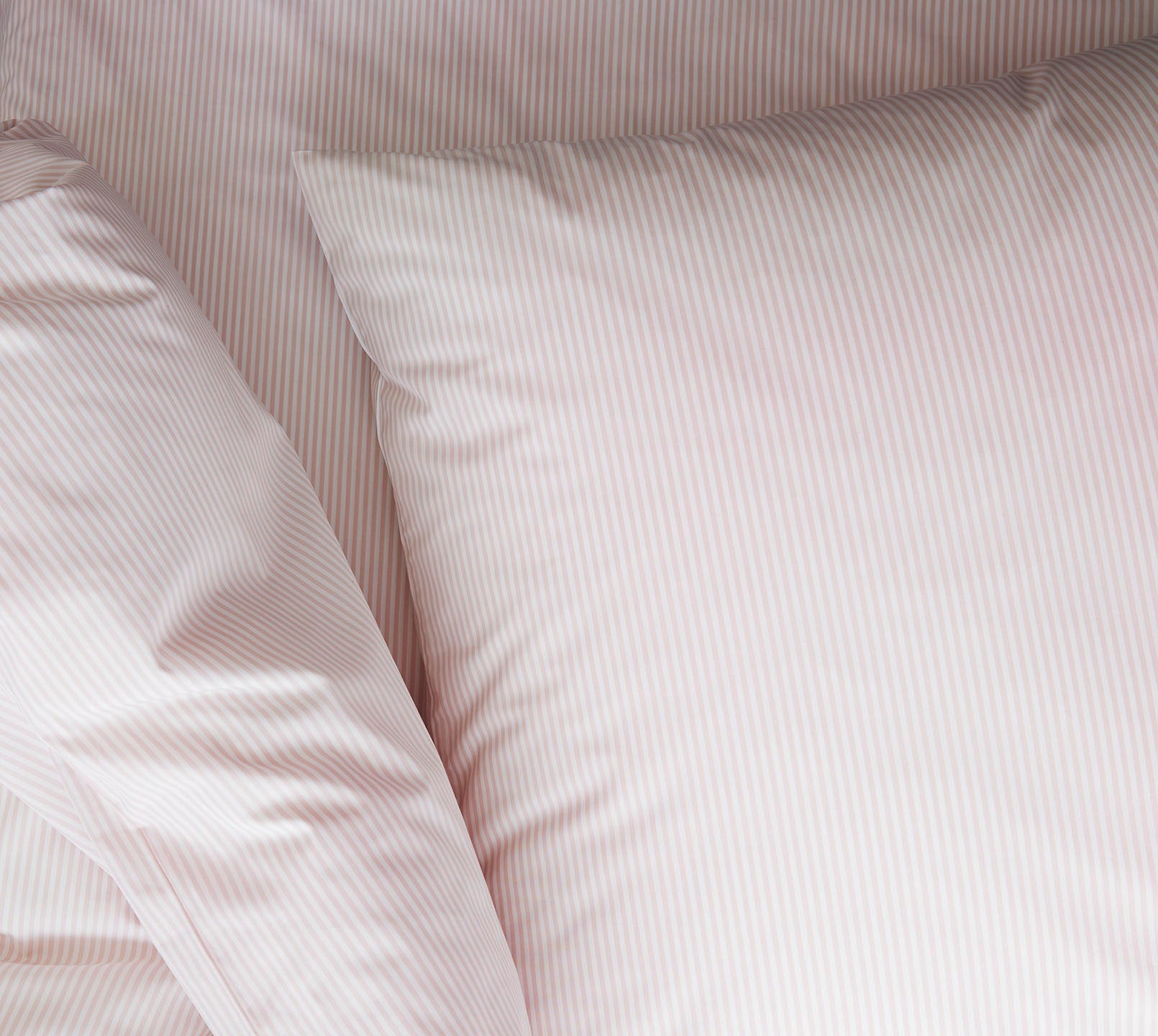 Bettwäsche aus Perkal Classico in Puder Streifen Detail #farbe_Classico Puder