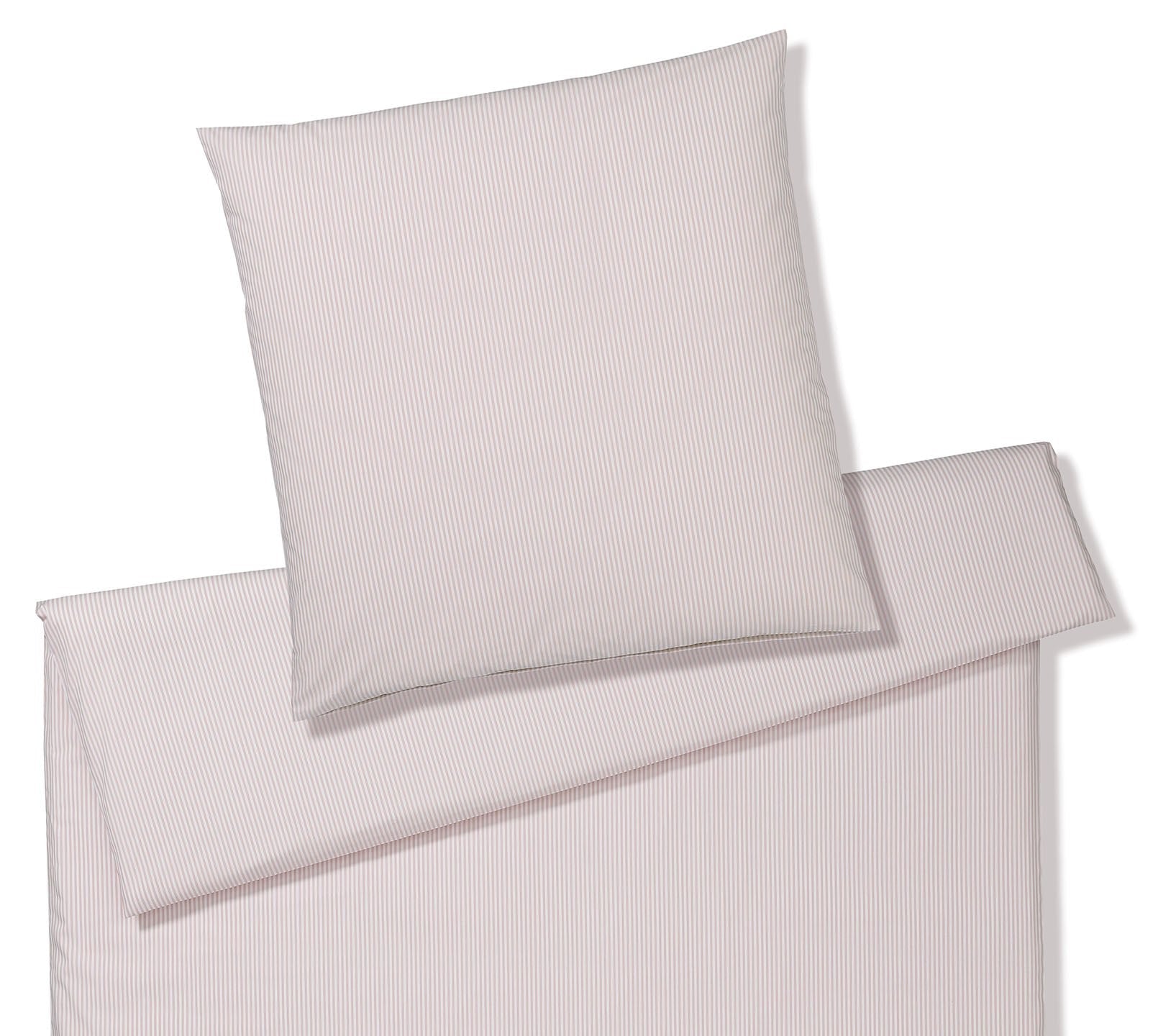 Bettwäsche aus Perkal Classico in Puder Streifen Freisteller #farbe_Classico Puder