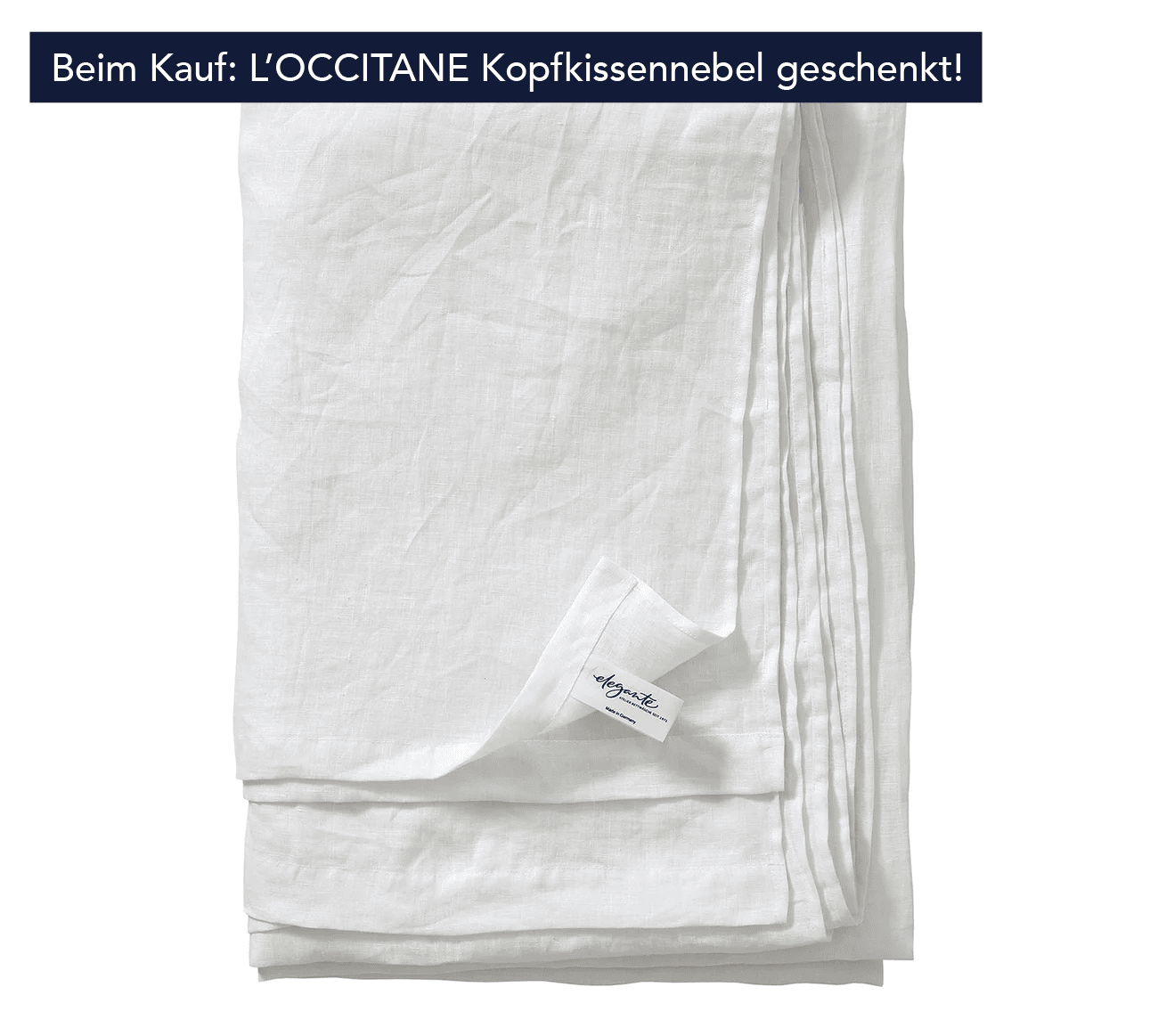 Halbleinen Betttuch Breezee in Weiss Freisteller #farbe_Weiß