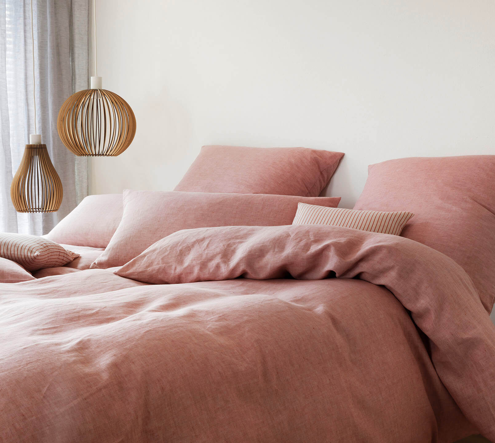 Halbleinen Bettwäsche Breezee in Terra Uni Schlafzimmer #farbe_Breezee Terra