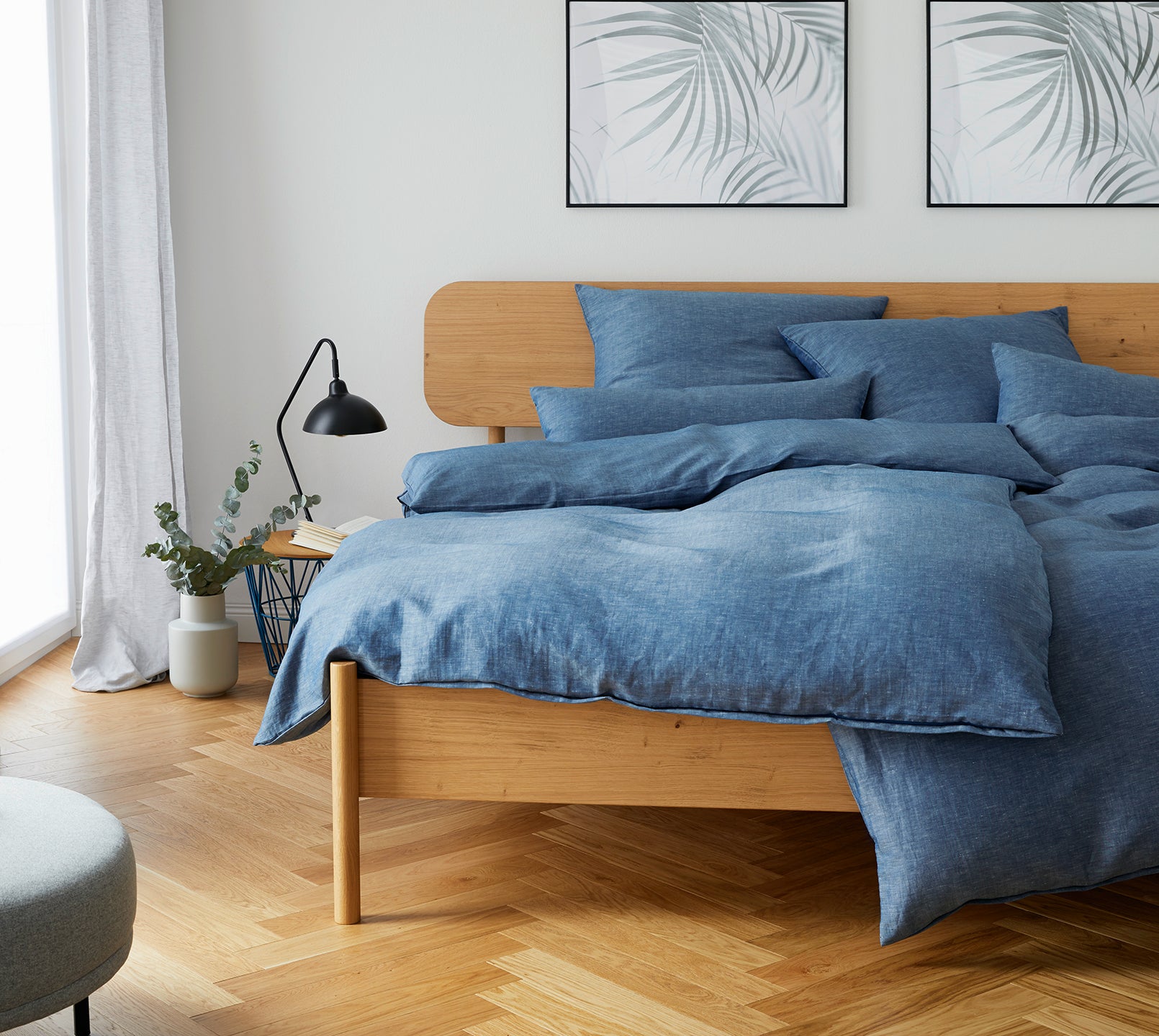 Halbleinen Bettwäsche Breezee in Marine Schlafzimmer 2 #farbe_Breezee Marine