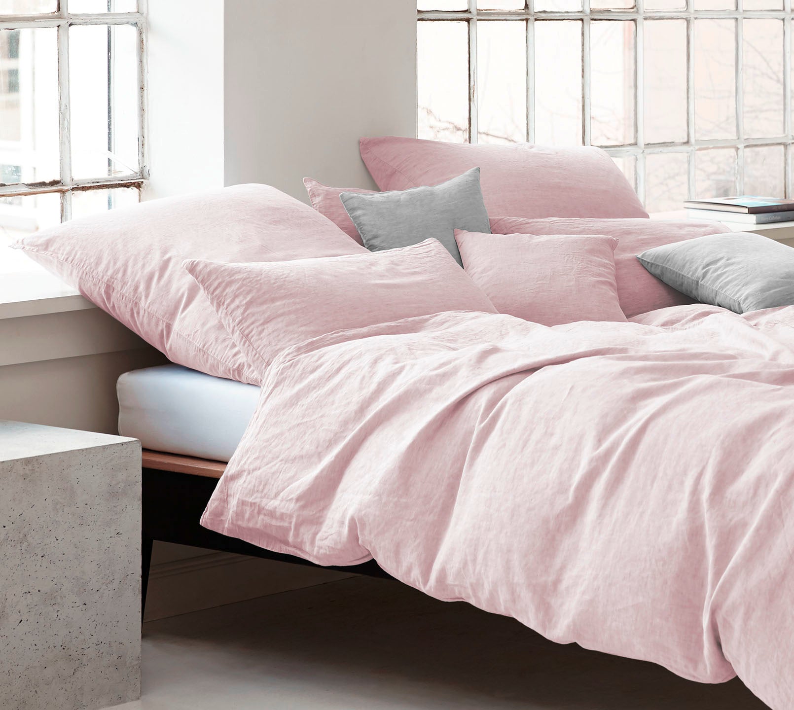 Halbleinen Bettwäsche Breezee in Rose Schlafzimmer #farbe_Breezee Rose