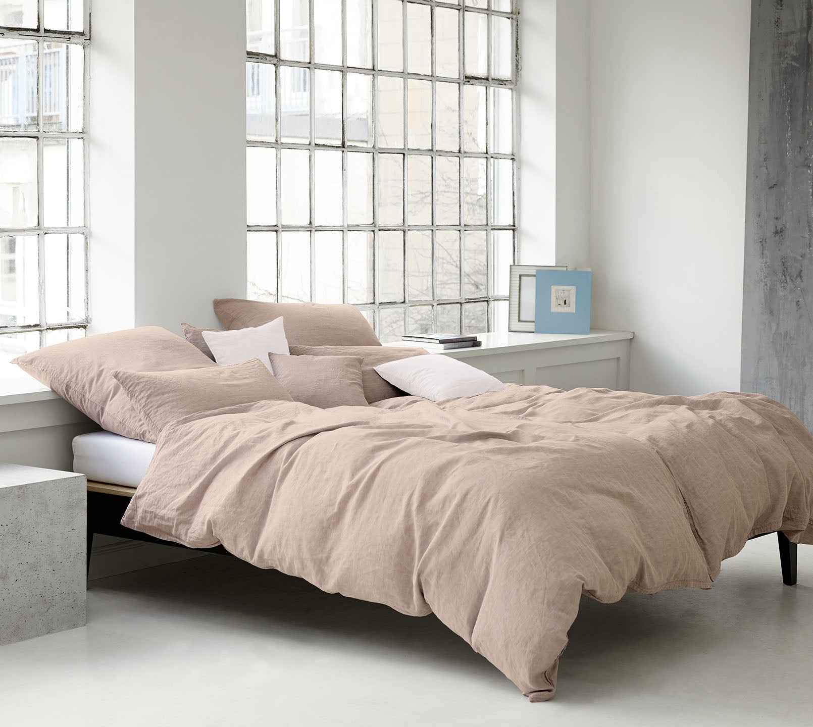 Halbleinen Bettwäsche Breezee in Sand Schlafzimmer #farbe_Breezee Sand