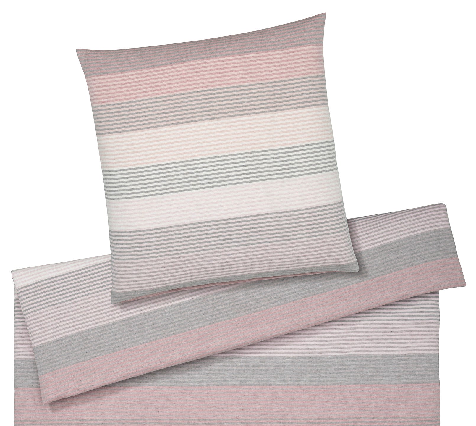 Halbleinen Bettwäsche Fjord in Beere Rot Streifen Freisteller #farbe_Fjord Beere