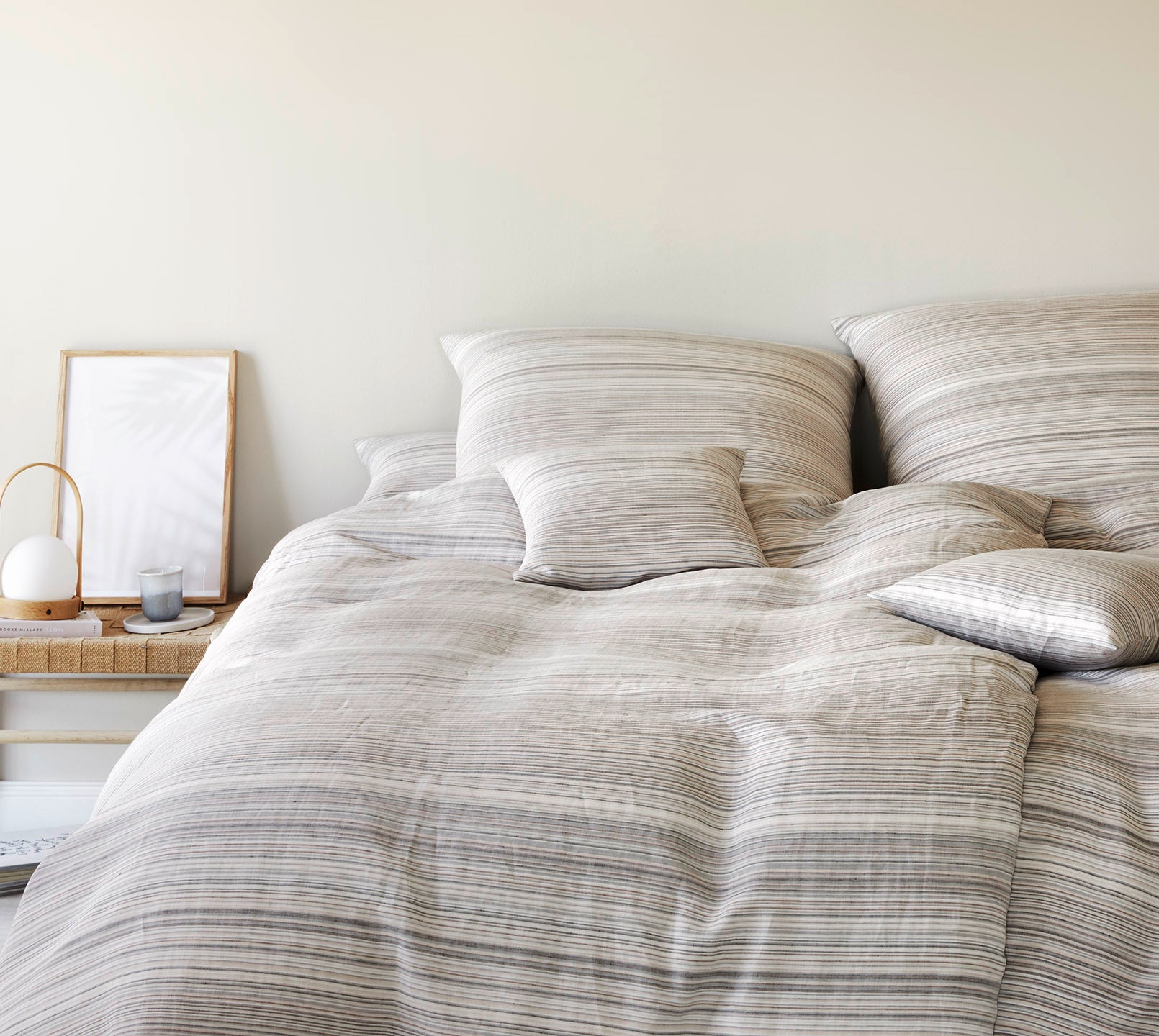 Halbleinen Bettwäsche Humble in Flair Natural Streifen Schlafzimmer #farbe_Flair Natural