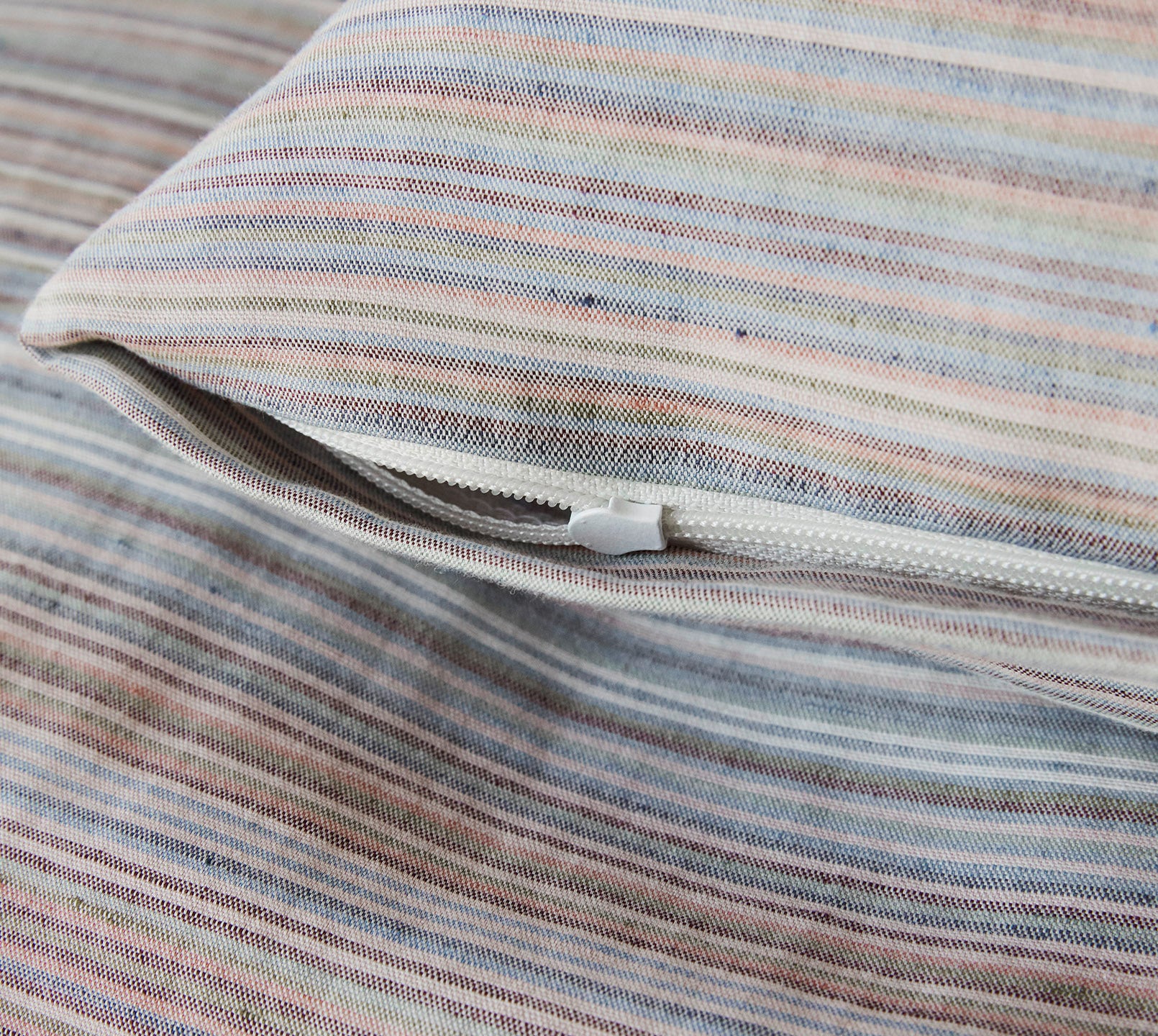 Halbleinen Bettwäsche Humble in Flair Streifen Reißverschluss #farbe_Flair Multi