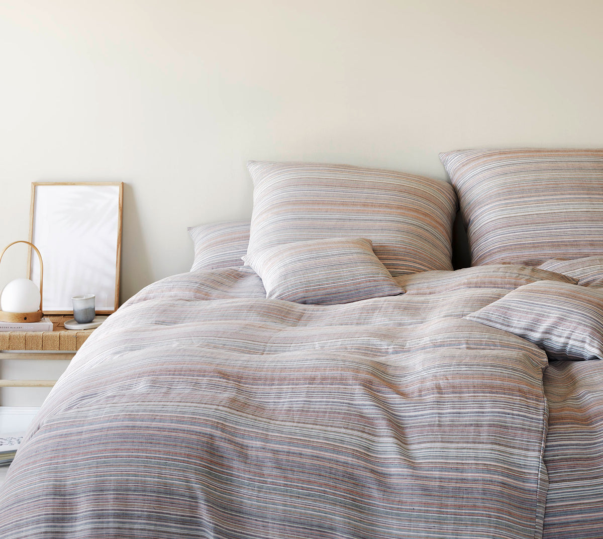 Halbleinen Bettwäsche Humble in Flair Streifen Schlafzimmer #farbe_Flair Multi