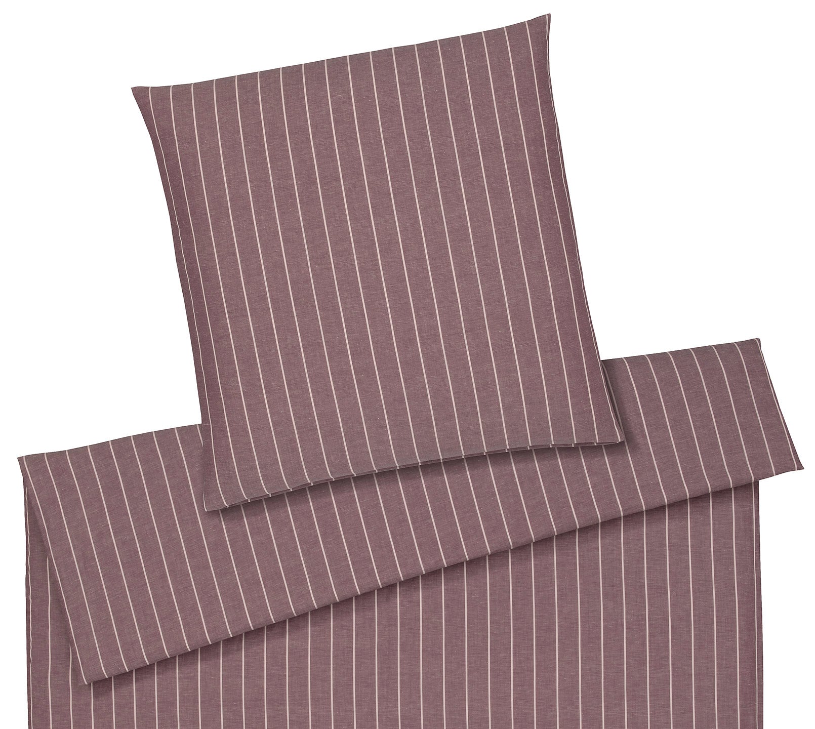 Halbleinen Bettwäsche Humble in Brick Streifen Freisteller #farbe_Humble Brick