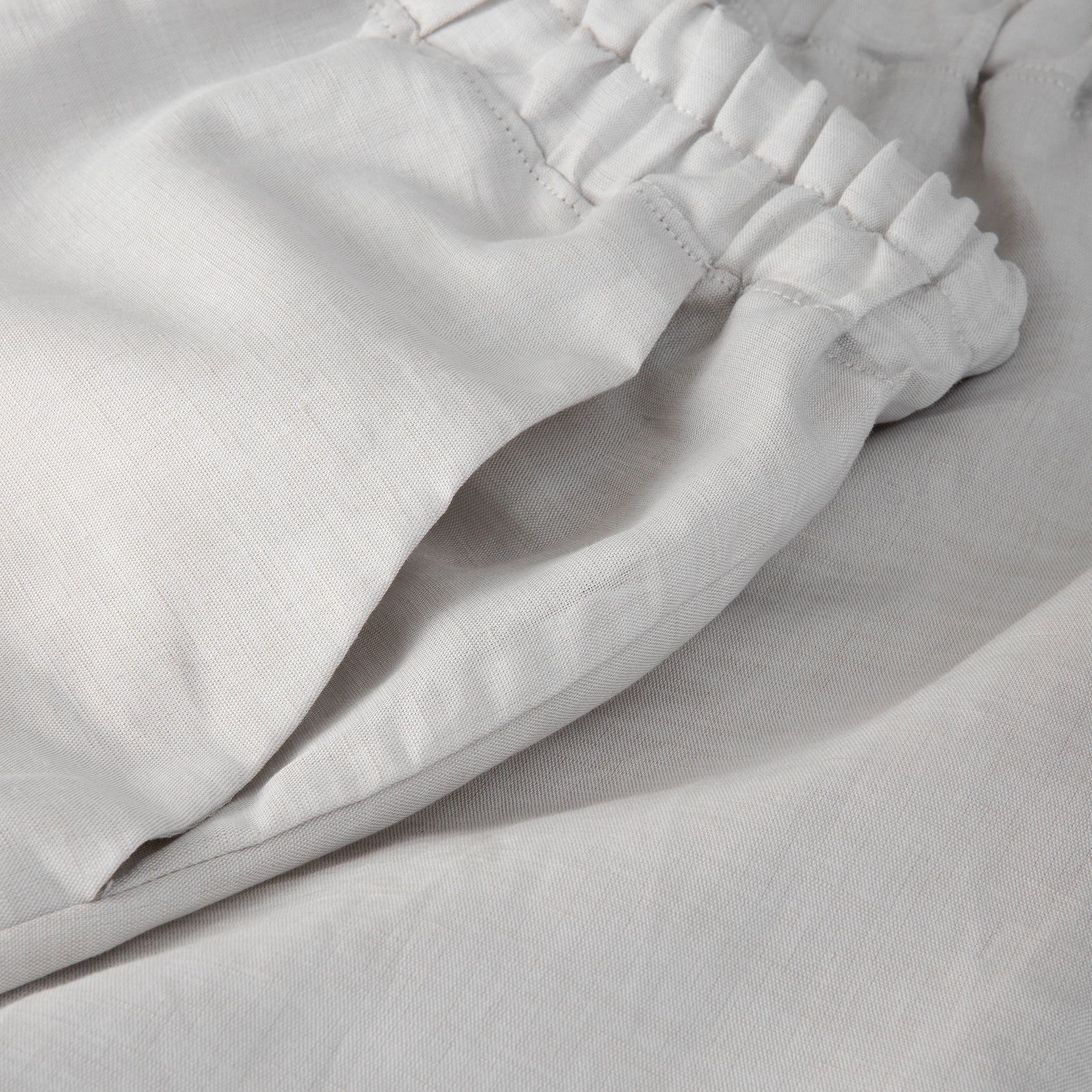 Halbleinen Homewear Pant Long in Kreide Detail #farbe_Kreide