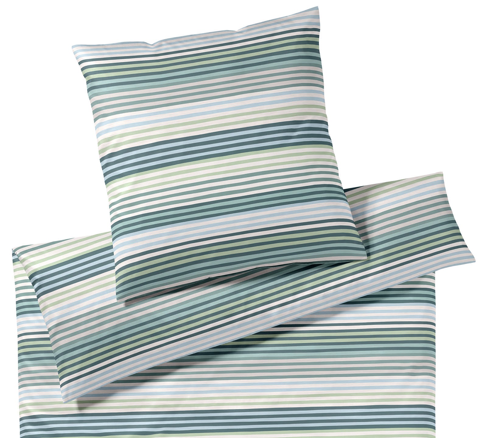 Interlock Jersey Bettwäsche Rio Jersey in Minze Streifen Freisteller #farbe_Rio Minze