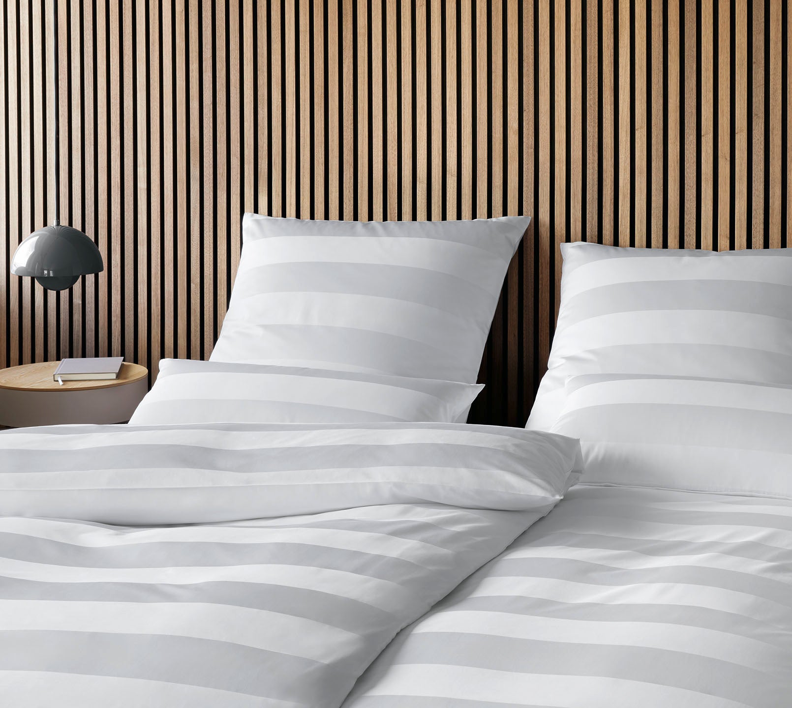 Jacquard Bettwäsche En Bloc mit grafischen Blockstreifen