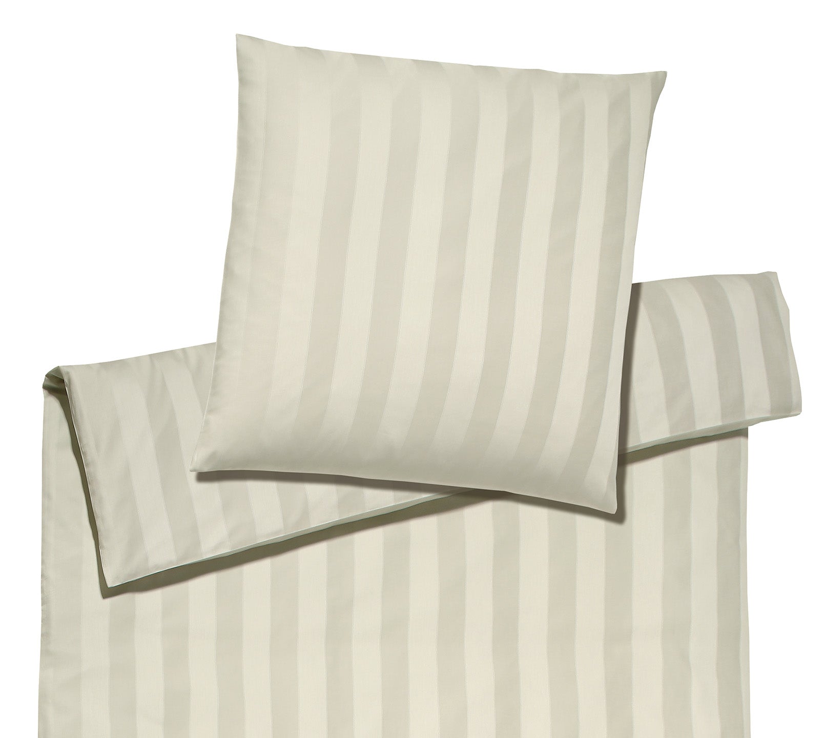 Jacquard Bettwaesche Noblesse in Beige Streifen Freisteller #farbe_Creme