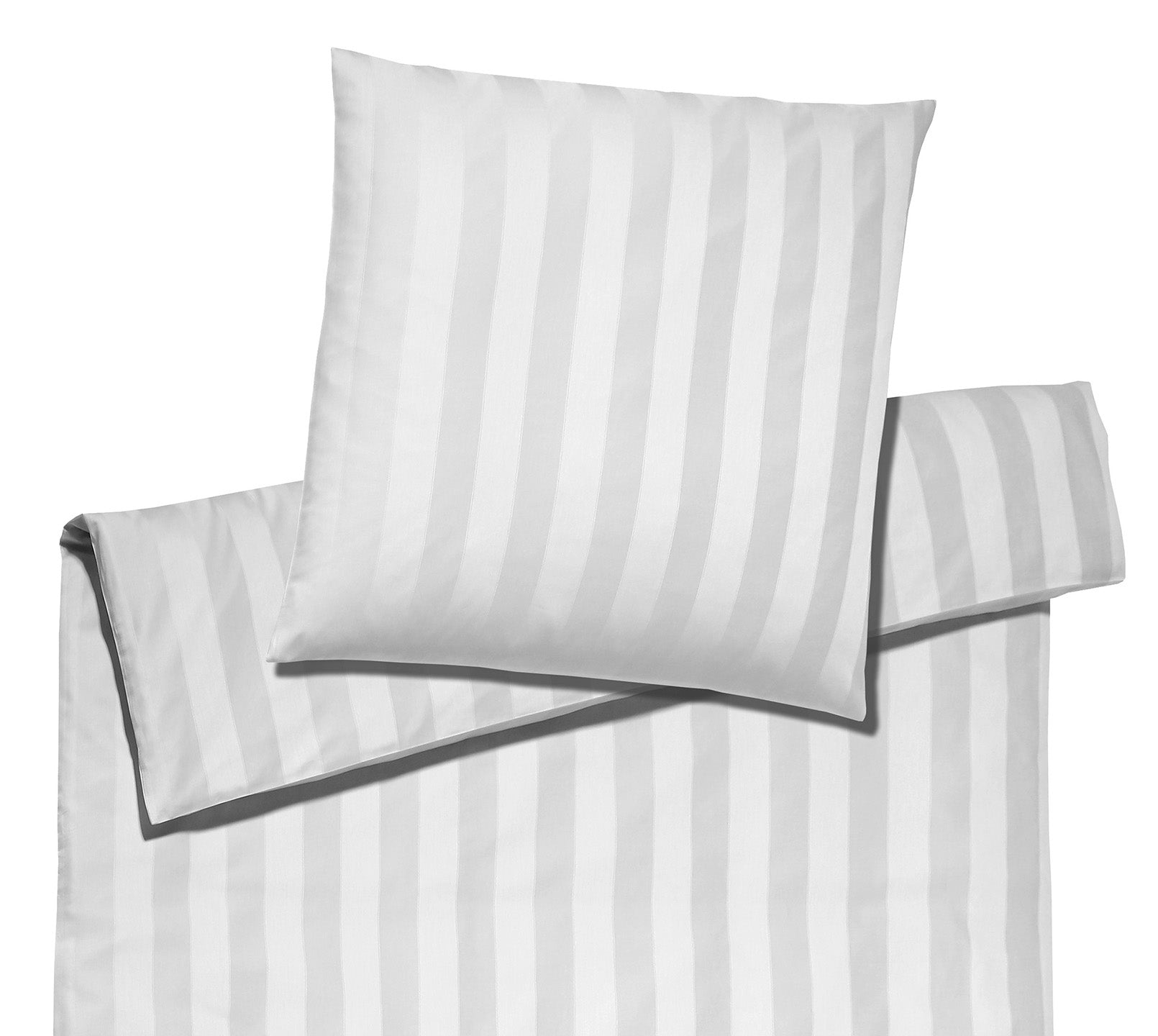 Jacquard Bettwaesche Noblesse in Weiss Streifen Freisteller #farbe_Weiß