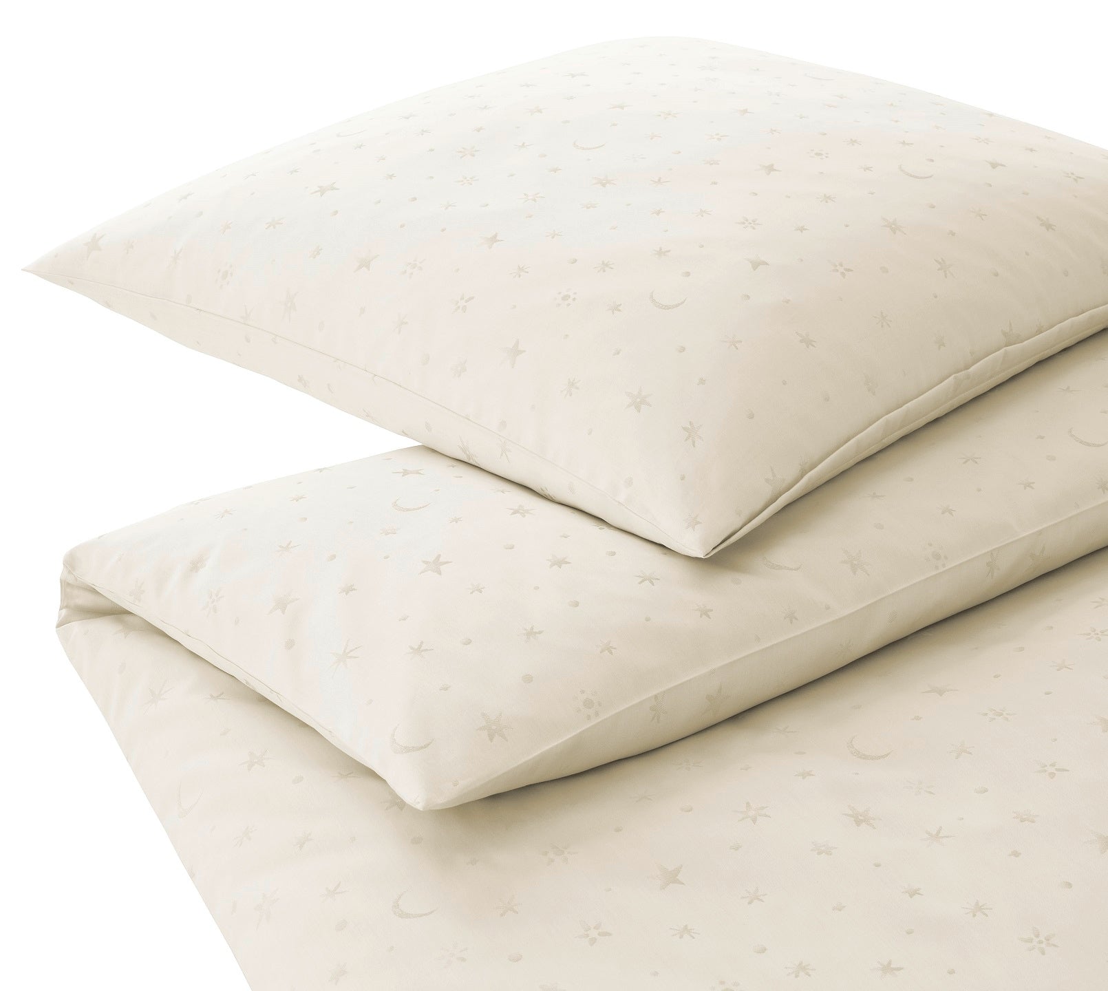 Jacquard Bettwäsche Stars in Natur Sterne Schlafzimmer #farbe_Natur