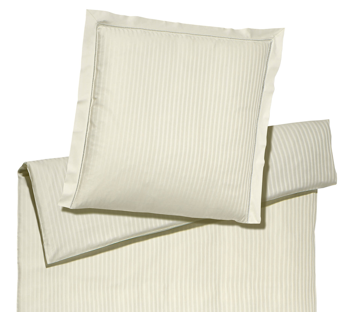 Jacquard Bettwaesche White House in Beige Streifen Freisteller #farbe_Natur