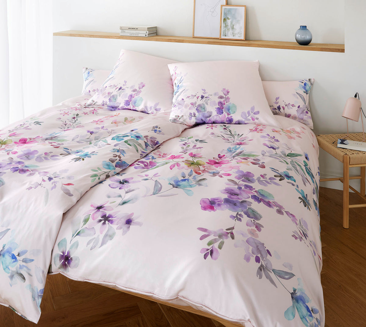 Jersey Bettwaesche Amazing Jersey in Pastell Blumen Schlafzimmer #farbe_Pastell Rose