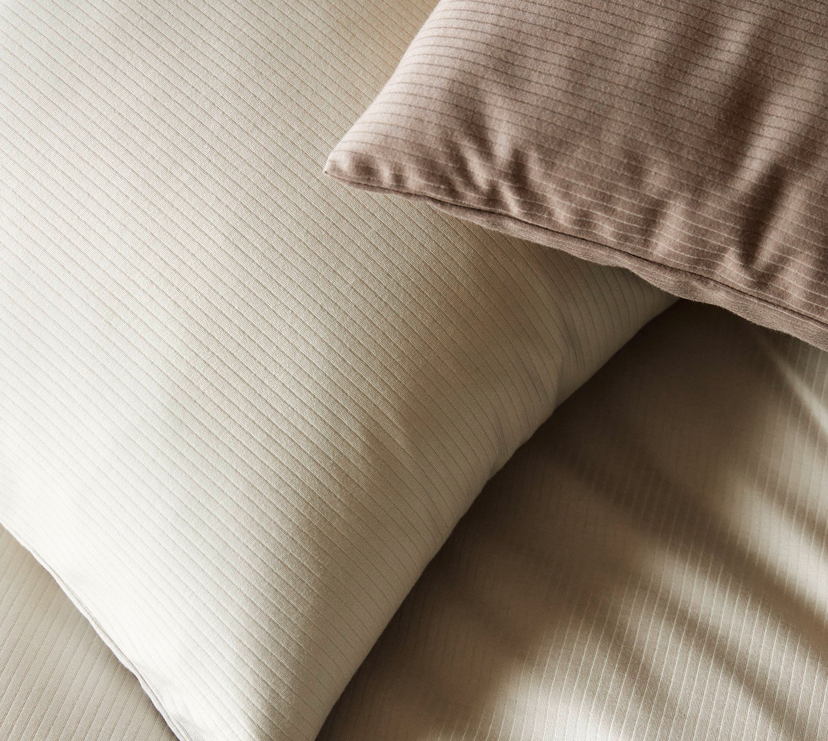 Jersey Bettwäsche Cord Jersey in Wollweiß Uni-Struktur Detail #farbe_Cord Jersey Wollweiß
