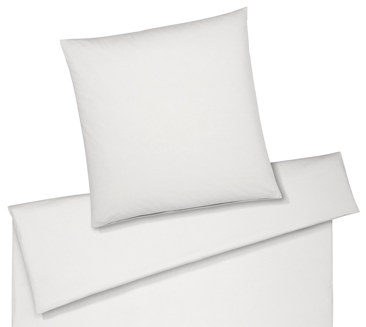 Jersey Bettwäsche Cord Jersey in Weiß Uni-Struktur Freisteller #farbe_Cord Jersey Weiß