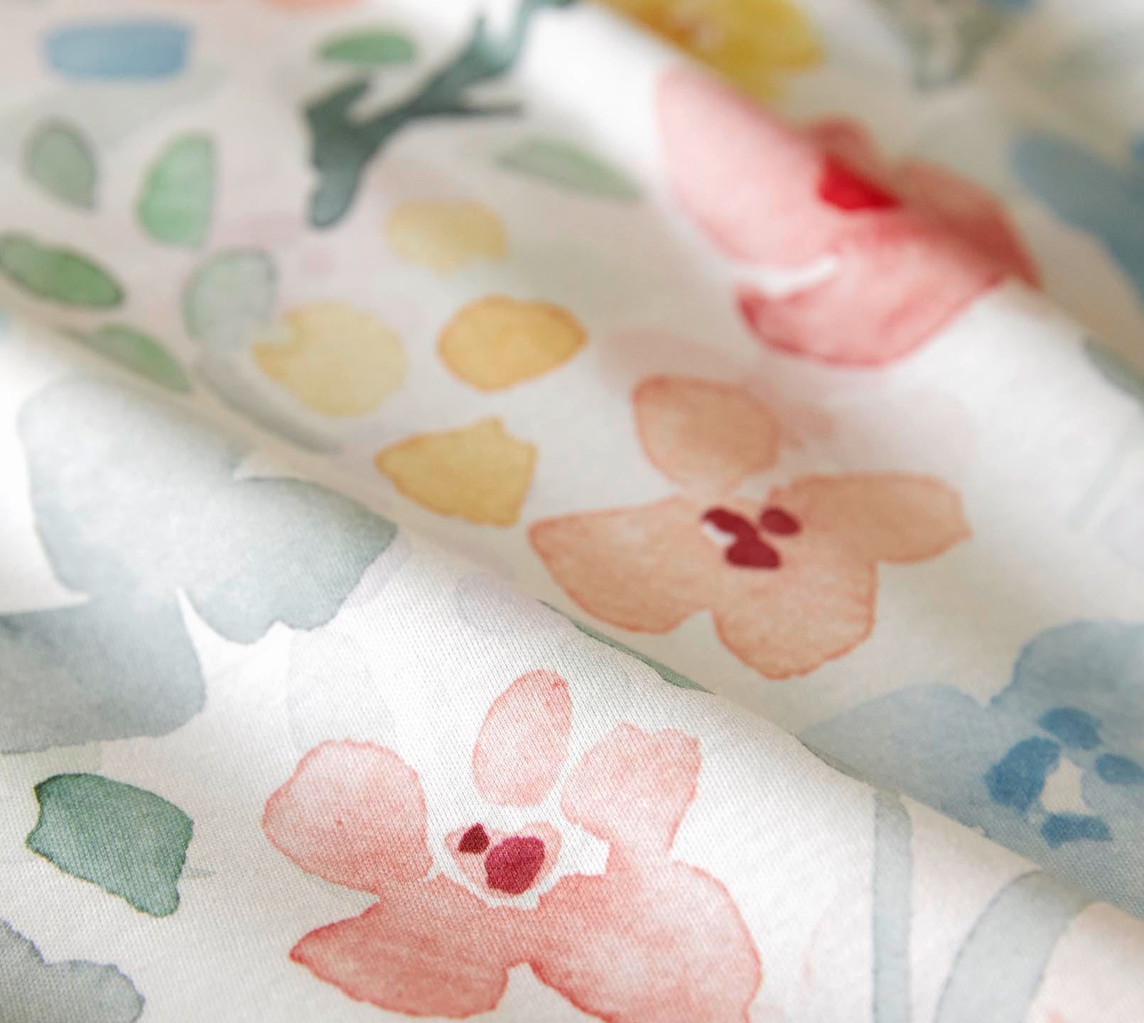 Jersey Bettwäsche Gentle Jersey in Blau Blumen Material #farbe_Gentle Jersey Blau