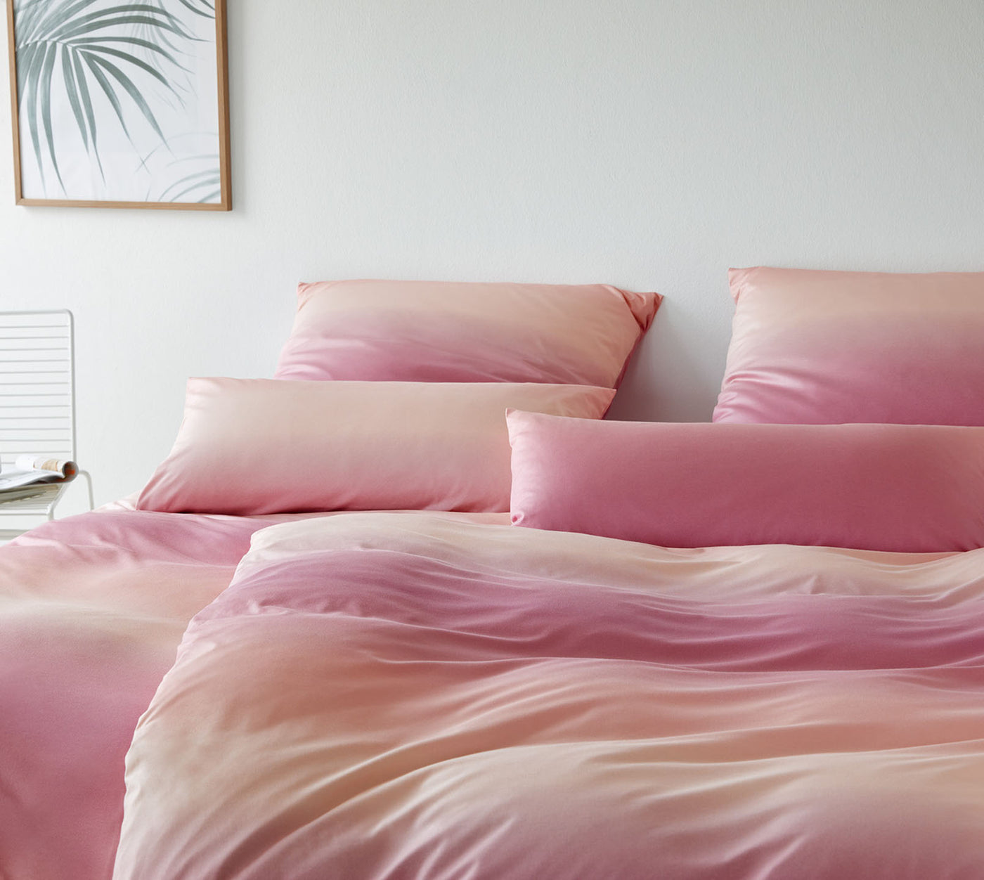 Jersey Bettwäsche Hazy Jersey in Blush Streifen Schlafzimmer #farbe_Blush