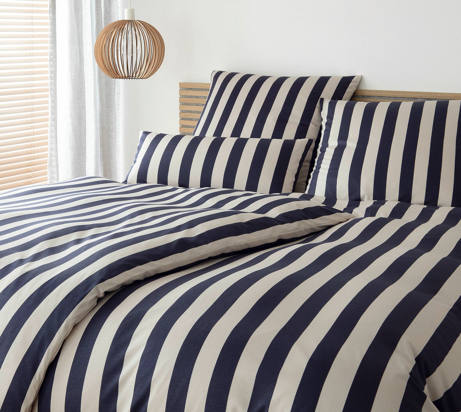 Jersey Bettwaesche Join in Marine Streifen Schlafzimmer #farbe_Join Marine