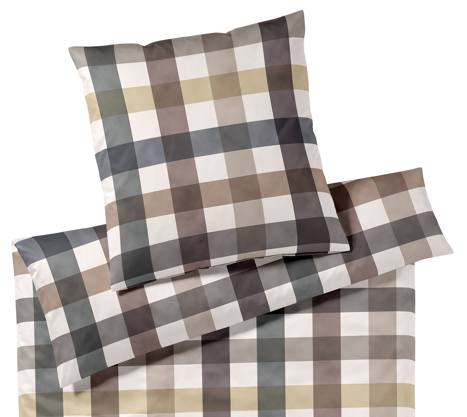 Jersey Bettwäsche Kuschel Karo in Multi Natur Karo Freisteller #farbe_Kuschel Karo Multi Natur