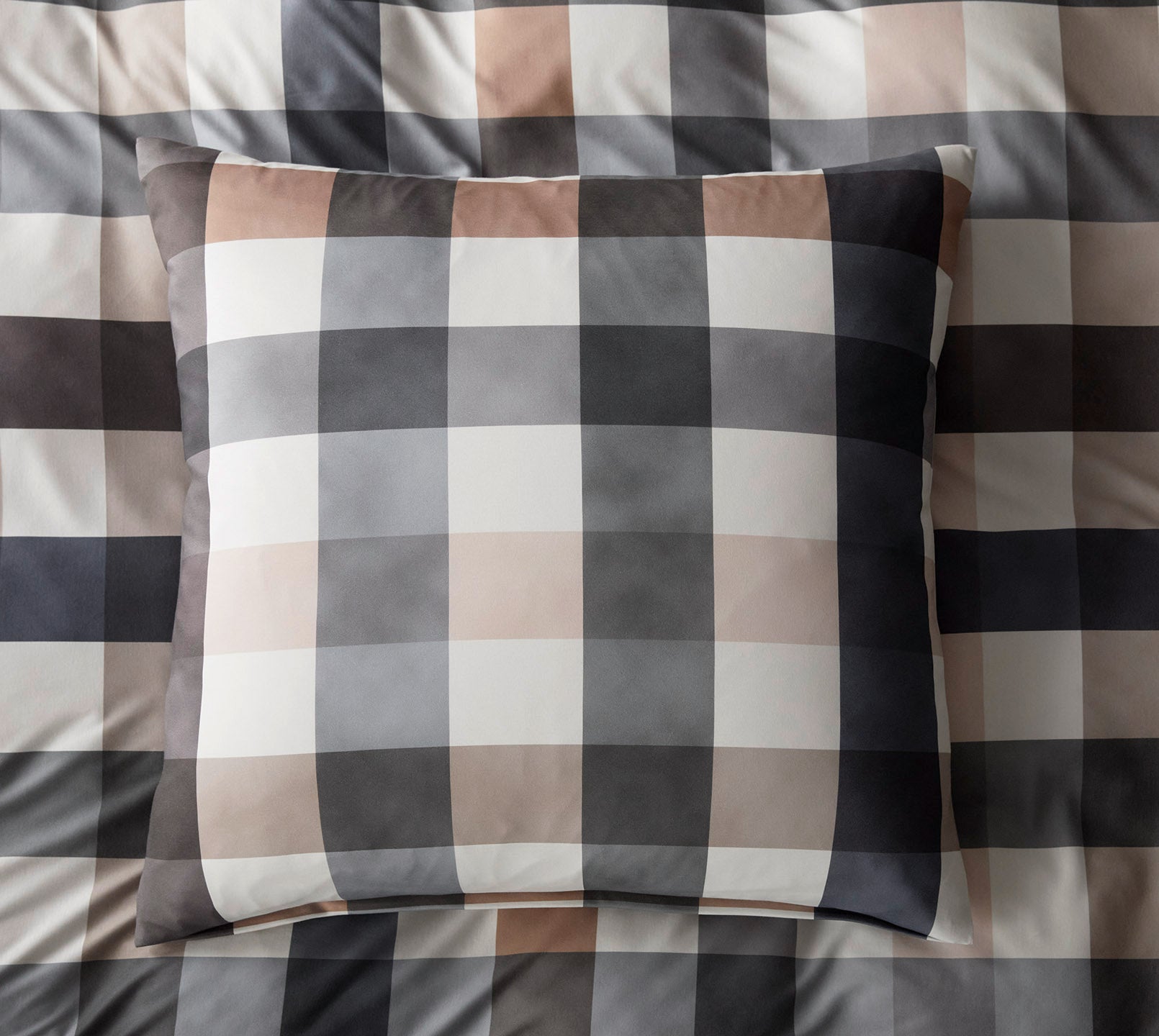 Jersey Bettwäsche Kuschel Karo in Multi Blau Karo Kissen #farbe_Kuschel Karo Multi Blau