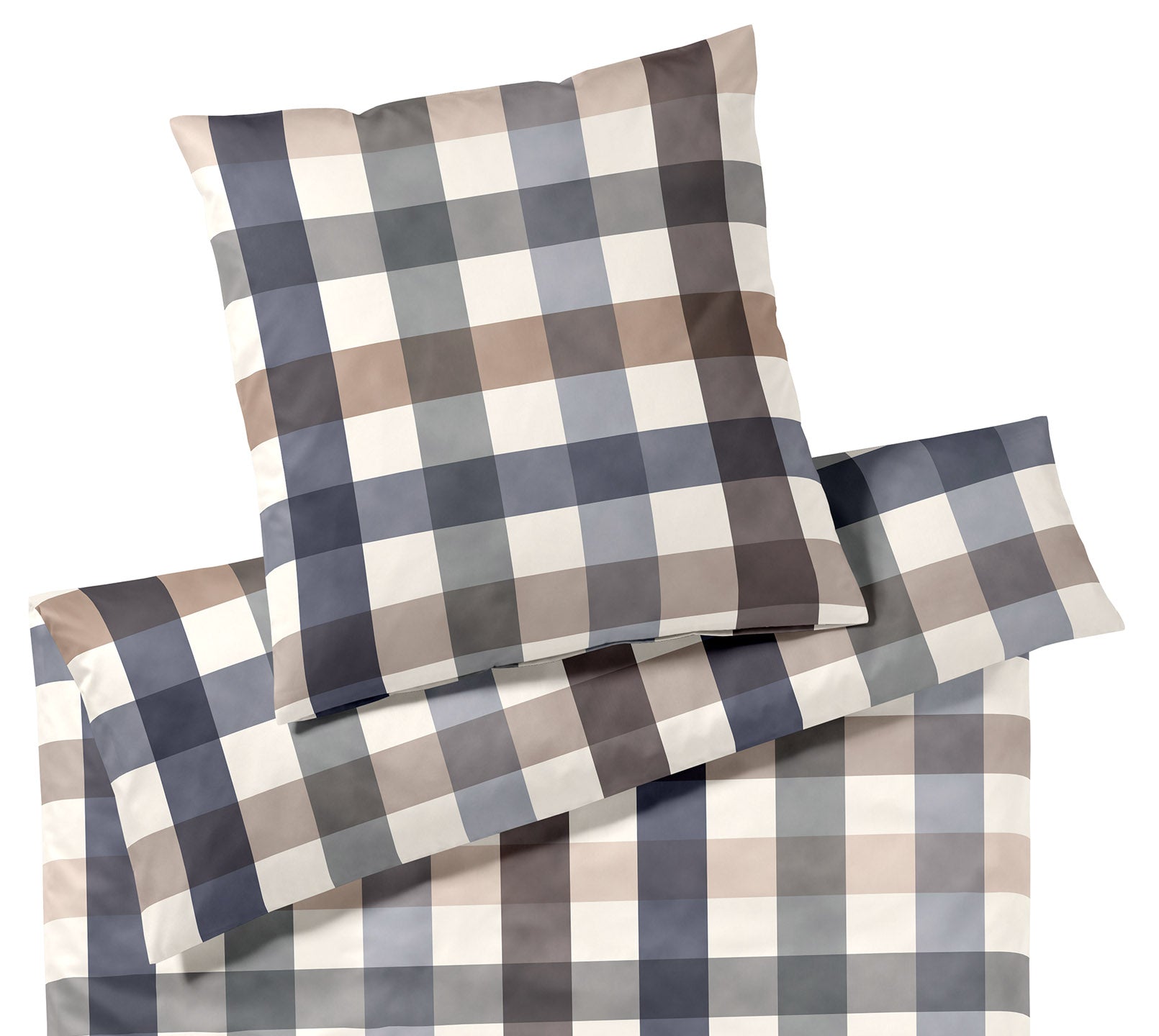 Jersey Bettwäsche Kuschel Karo in Multi Blau Karo Freisteller #farbe_Kuschel Karo Multi Blau