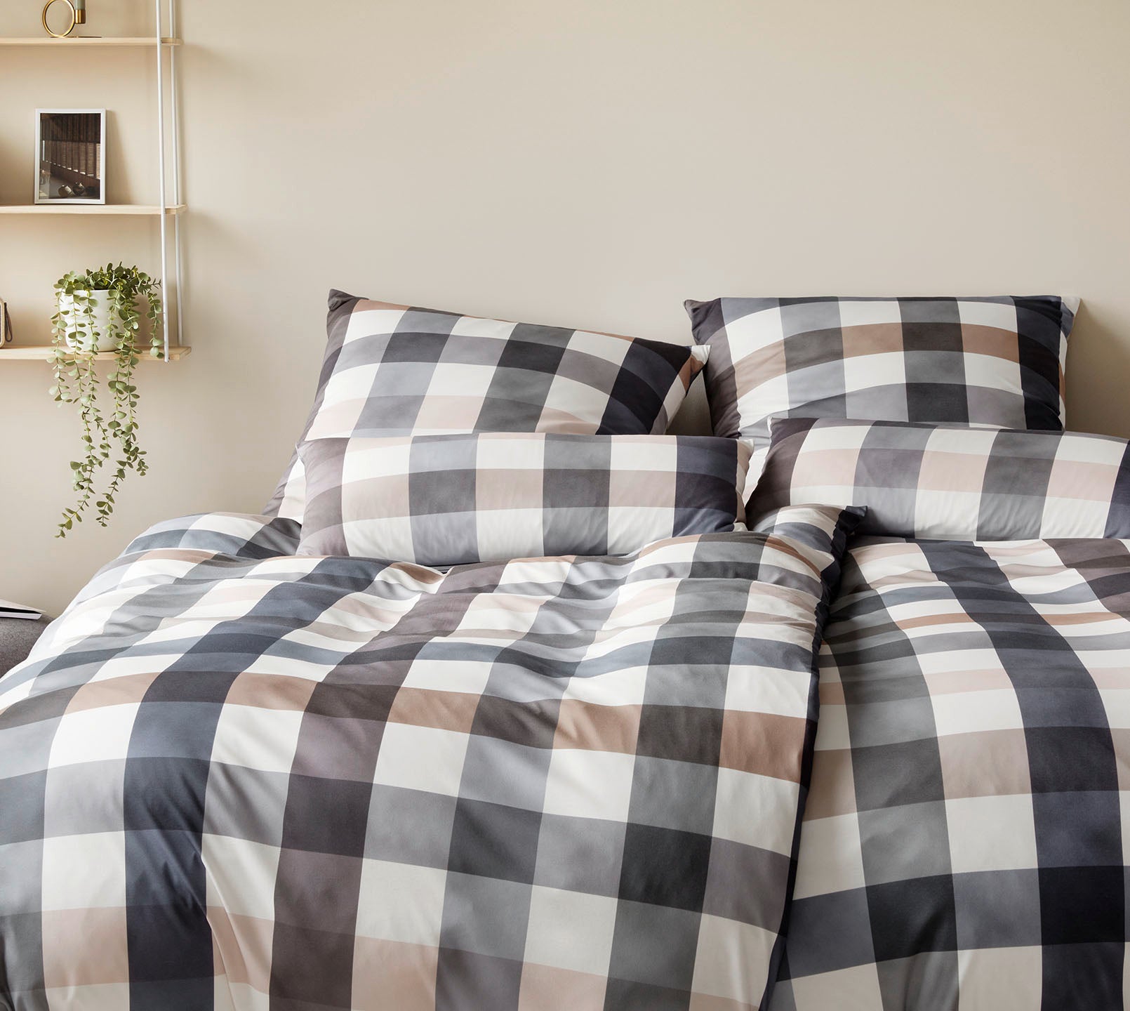 Jersey Bettwäsche Kuschel Karo in Multi Blau Karo Schlafzimmer #farbe_Kuschel Karo Multi Blau