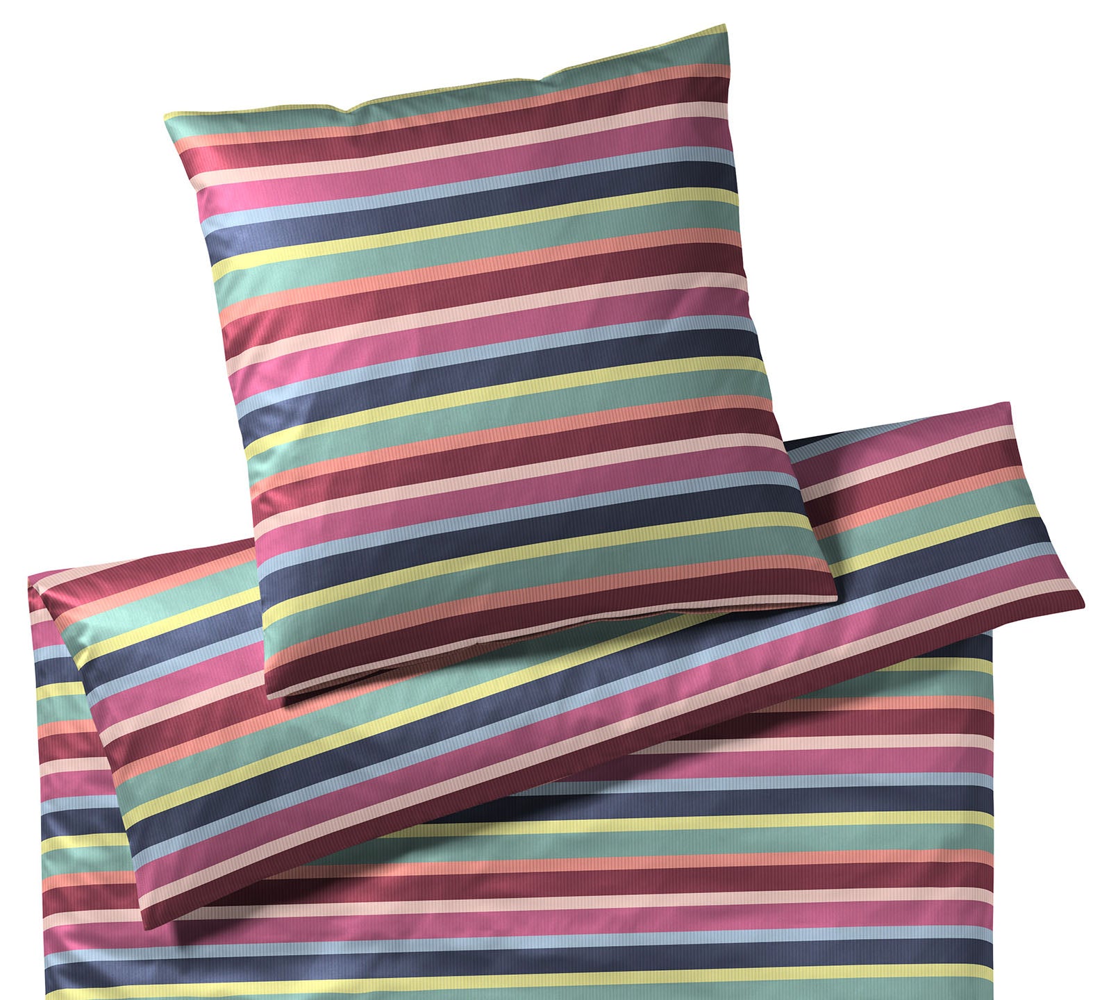 Jersey Bettwäsche Layer in Rose Streifen Freisteller #farbe_Rose