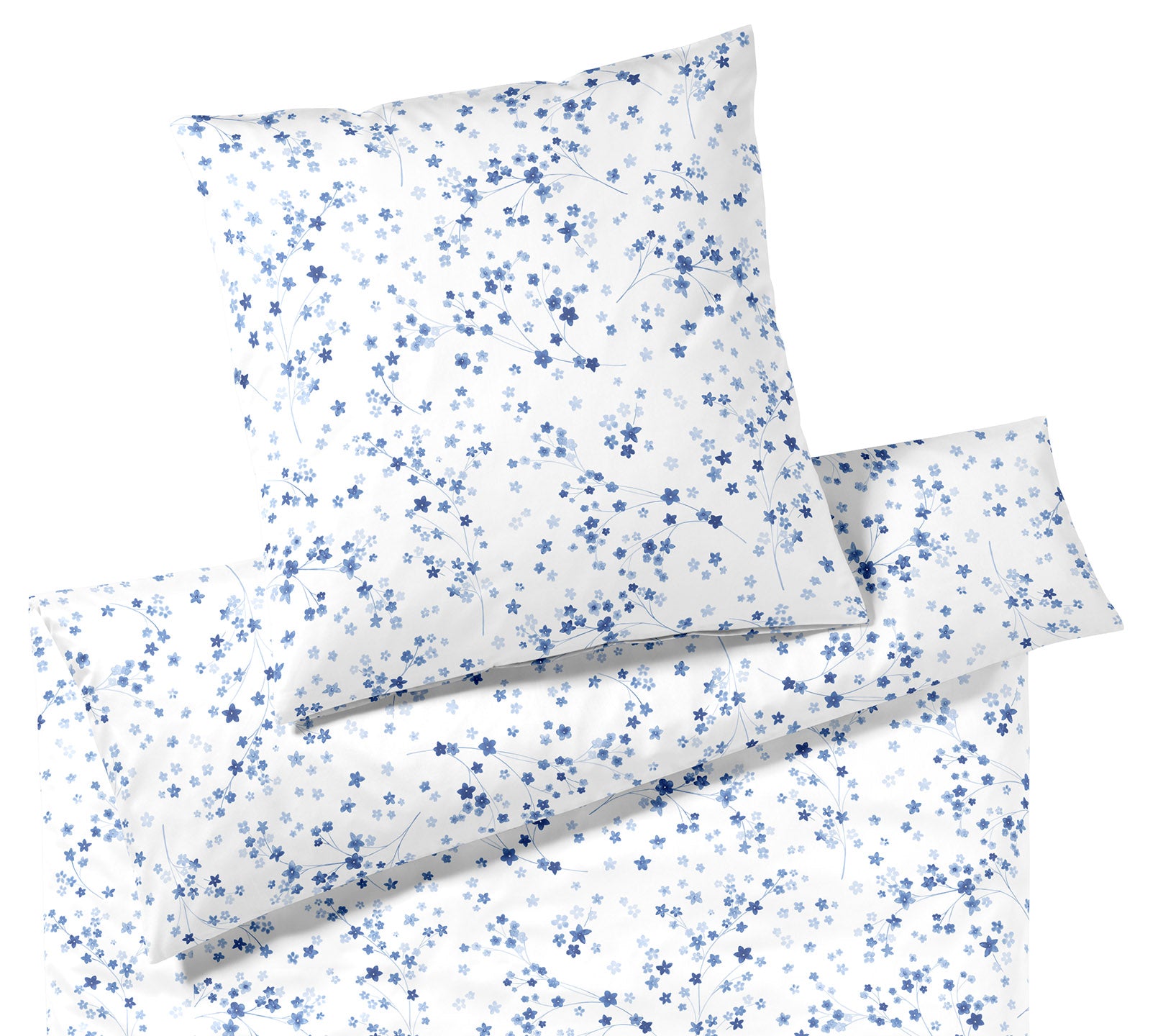 Jersey Bettwäsche Pretty in Bleu Blüten Freisteller #farbe_Pretty Bleu