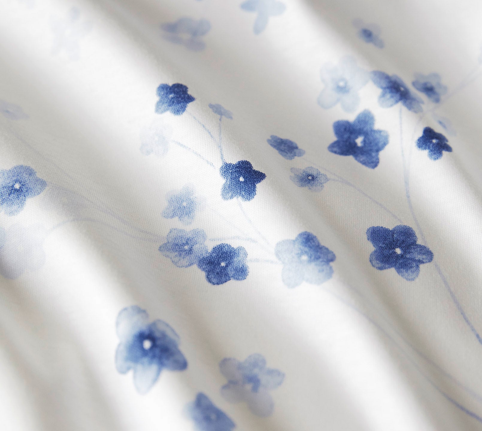 Jersey Bettwäsche Pretty in Bleu Blüten Material #farbe_Pretty Bleu