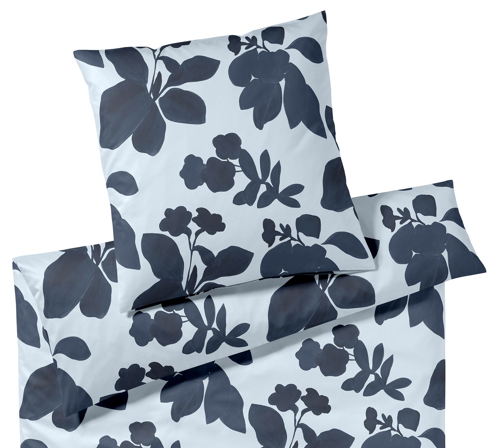 Jersey Bettwäsche Shadows in Denim-Blue Blüten Freisteller #farbe_Shadows Denim-Blue
