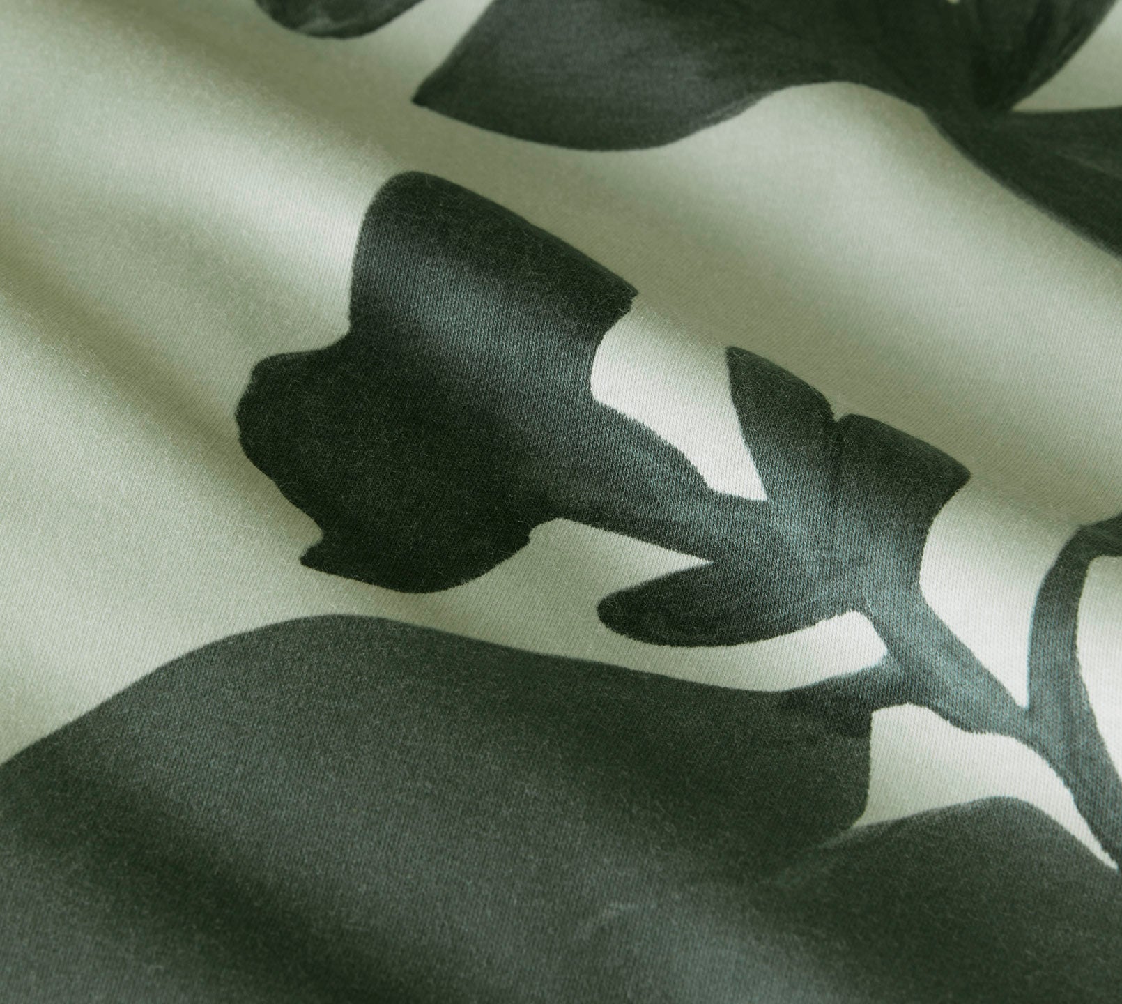 Jersey Bettwäsche Shadows in Forest-Green Blüten Material #farbe_Shadows Forest-Green