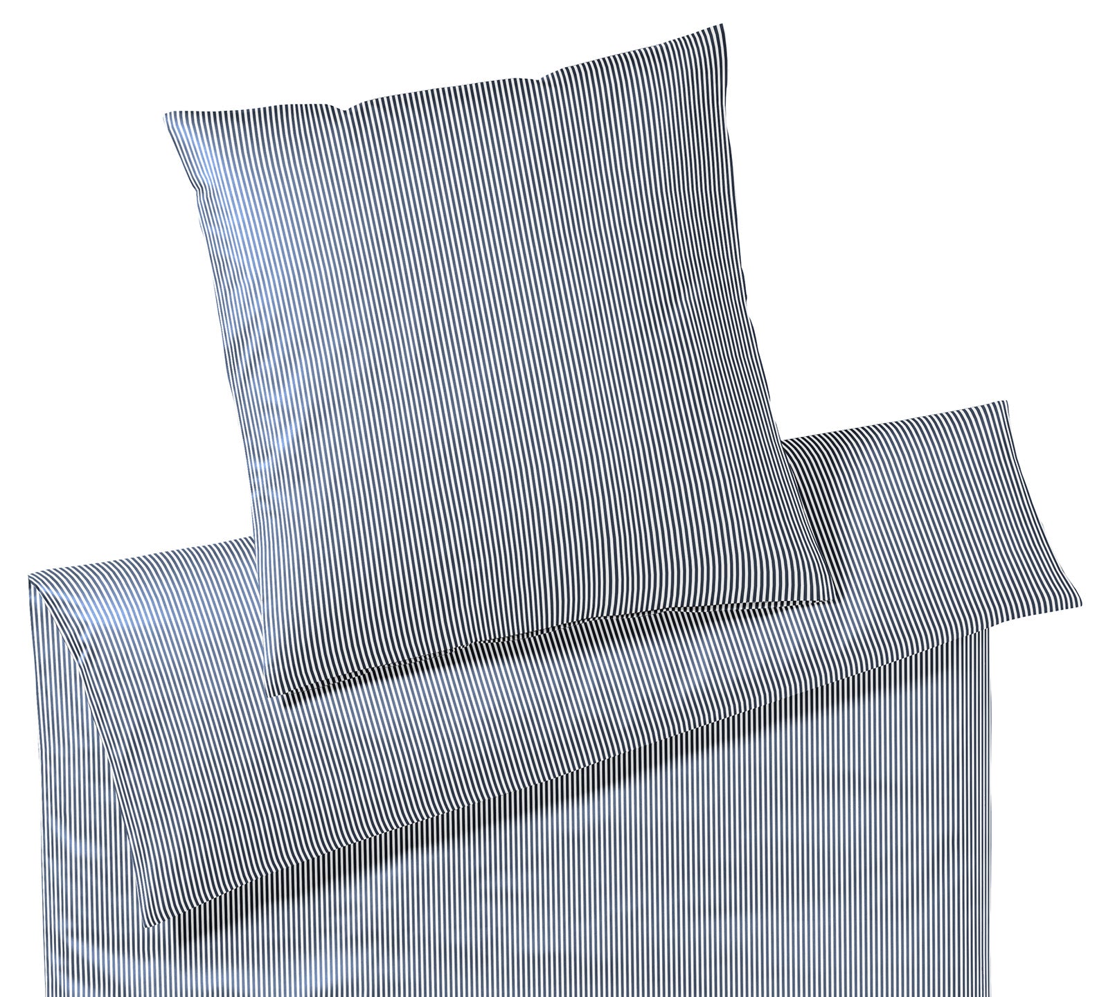 Jersey Bettwäsche Sister Stripe in Blau Streifen Freisteller #farbe_Sister Stripe Blau